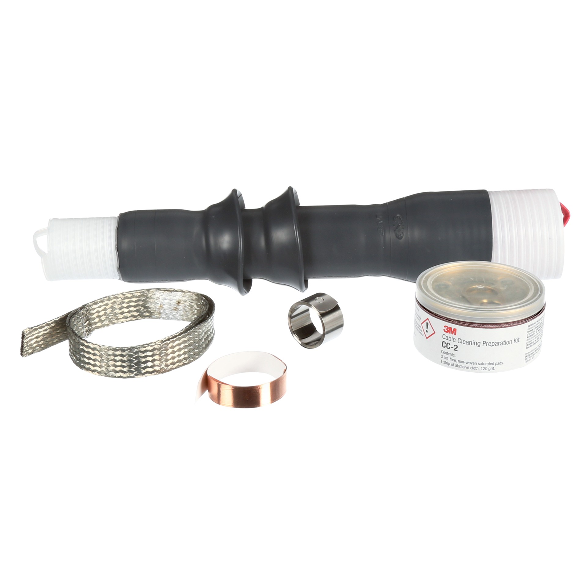 3M Cold Shrink QT-III Outdoor 2 Skirt Termination Kit, 7622-S-2, shielded cable, 5-15 kV, 0.64-1.08 in (16.3-27.4 mm) cable insulation O.D., 3 terminations per kit