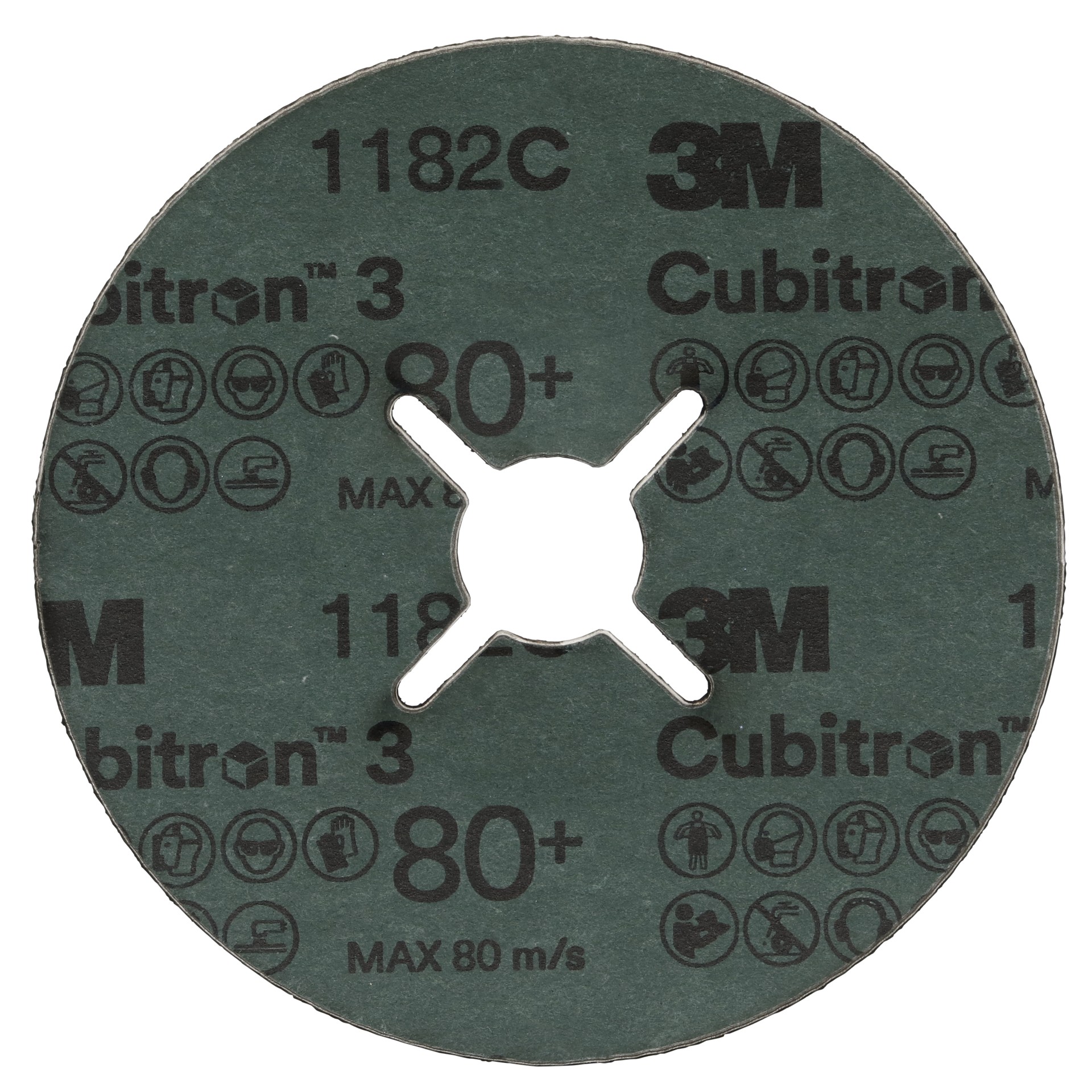 3M Cubitron™ 3 Fibre Disc 1182C, 60+, 7 in x 7/8 in (177.8 mm x 22.23 mm), Die 700BB, 25/Bag, 100 ea/Case