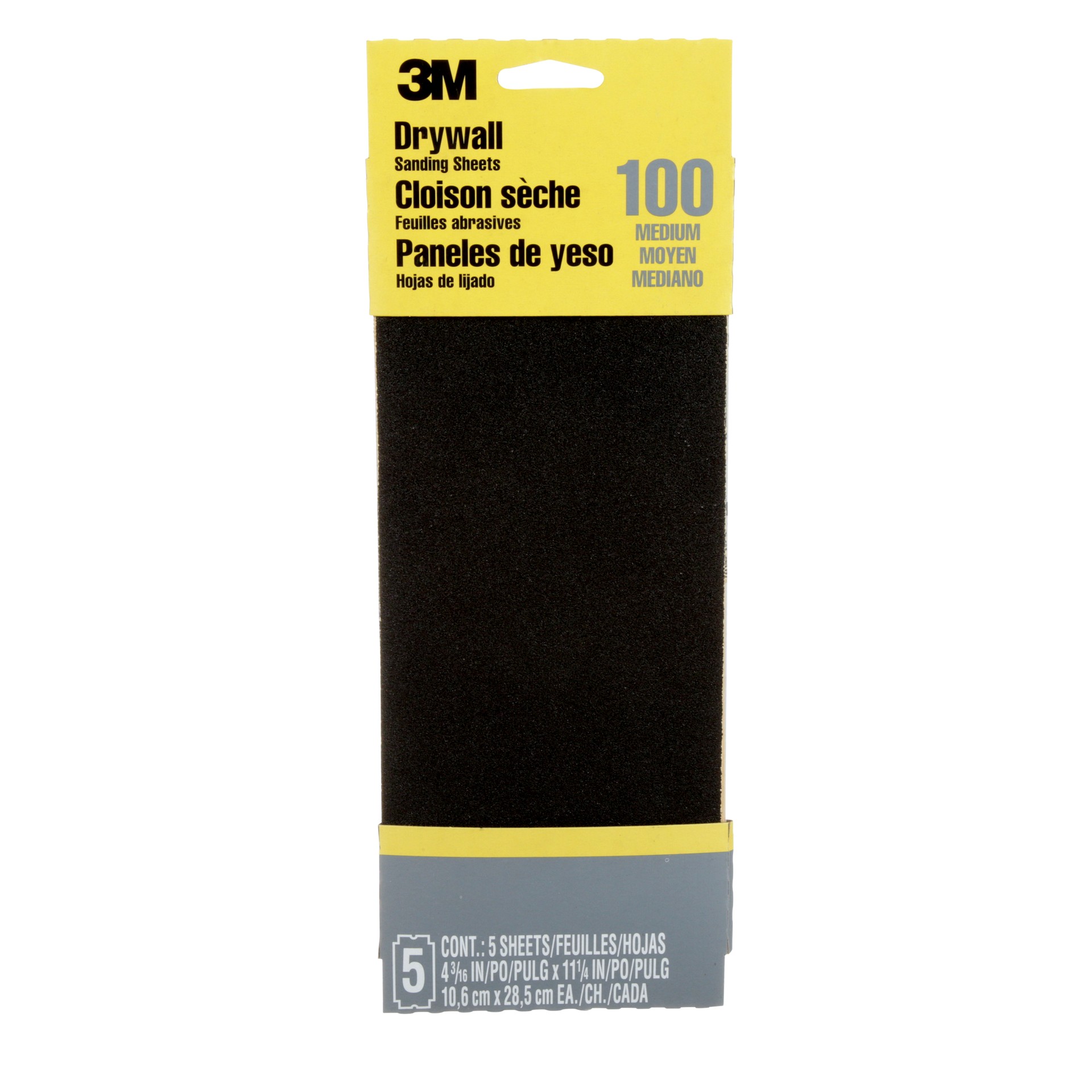 3M Drywall Ponçage Sheets 9092DC-NA 4 3/16 in x 11 1/4 in x in, Moyen Grain, 5/Pack