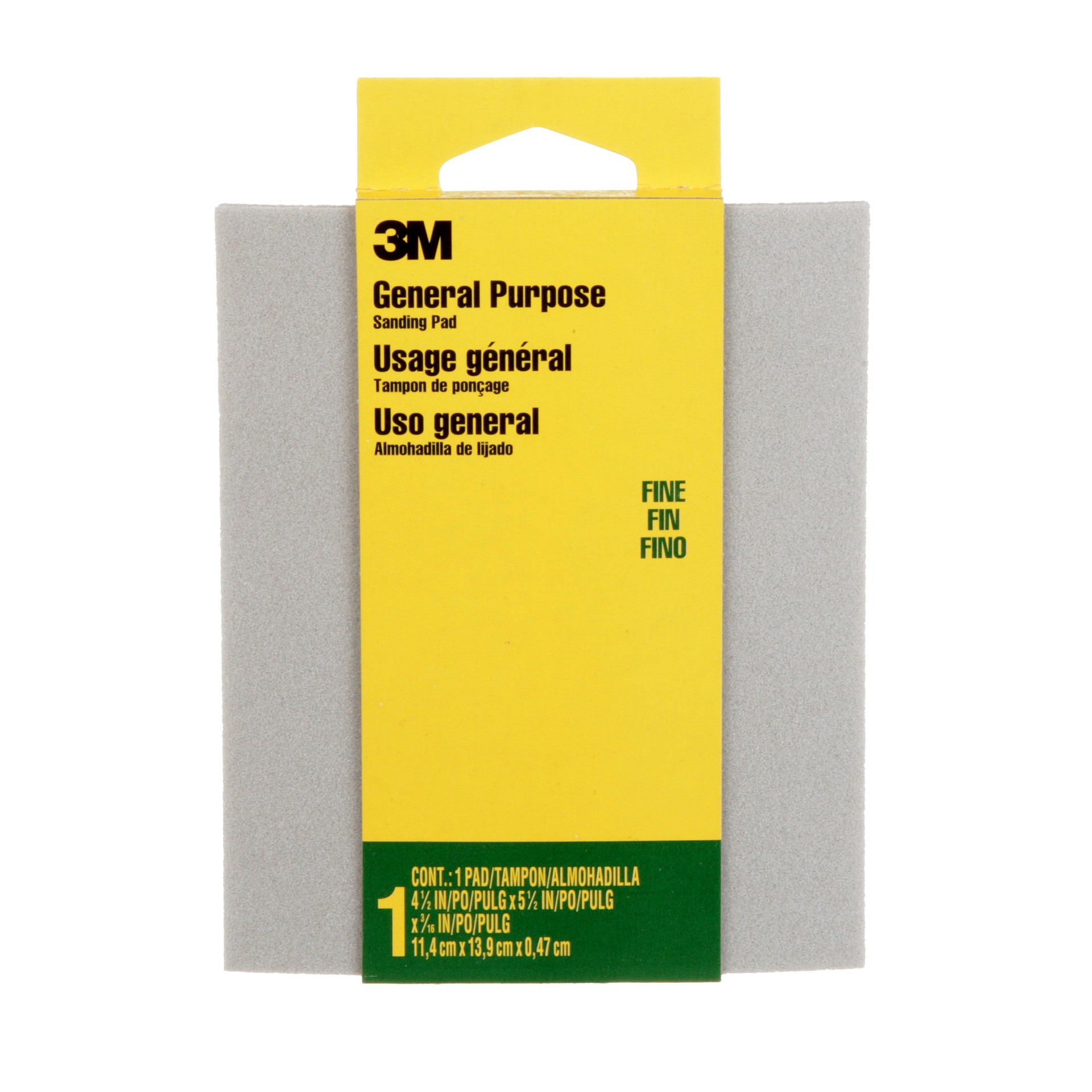 Éponge à poncer pour les contours 917DC-NA 3M(MC), fin, 4 1/2 po x 5 1/2 po x 3/16 po, 1/paquet, 24/caisse