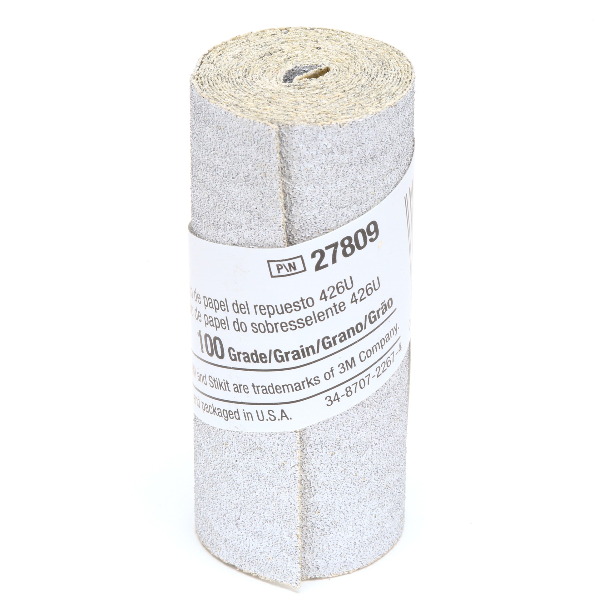 3M Stikit™ Paper Rouleau, 426U, grade 100, 2 1/2 in x 55 in (63.5 mm x 1.40 m)
