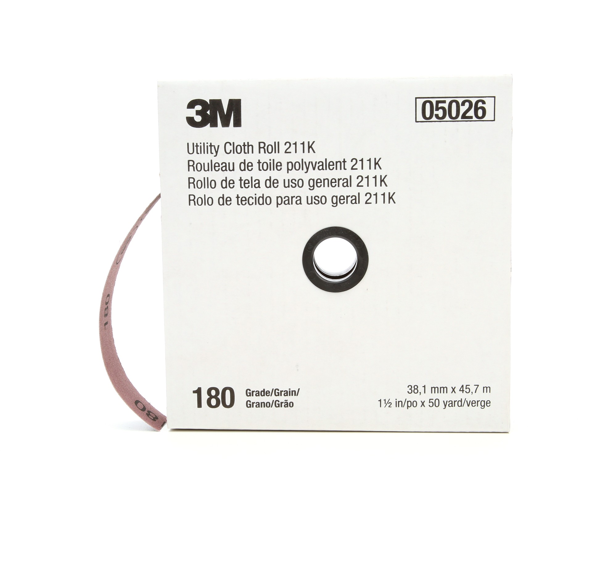 Rouleau de toile abrasive polyvalente 3M(MC), 211K, grain 180, 38,1 mm x 45,72 m (1 1/2 po x 150 pi)