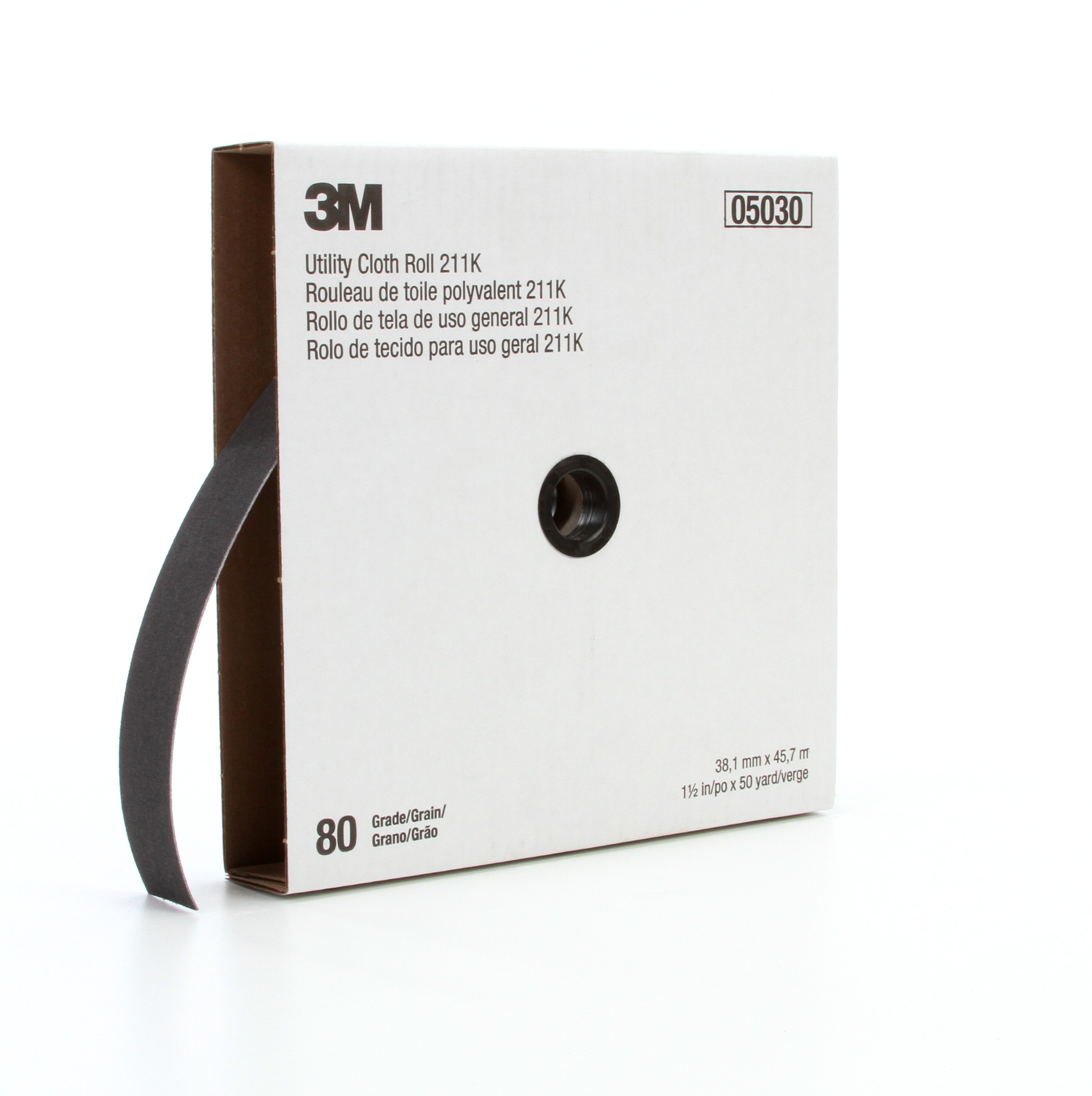 Rouleau de toile abrasive polyvalente 3M(MC), 211K, grain 80, 38,1 mm x 45,72 m (1 1/2 po x 150 pi)