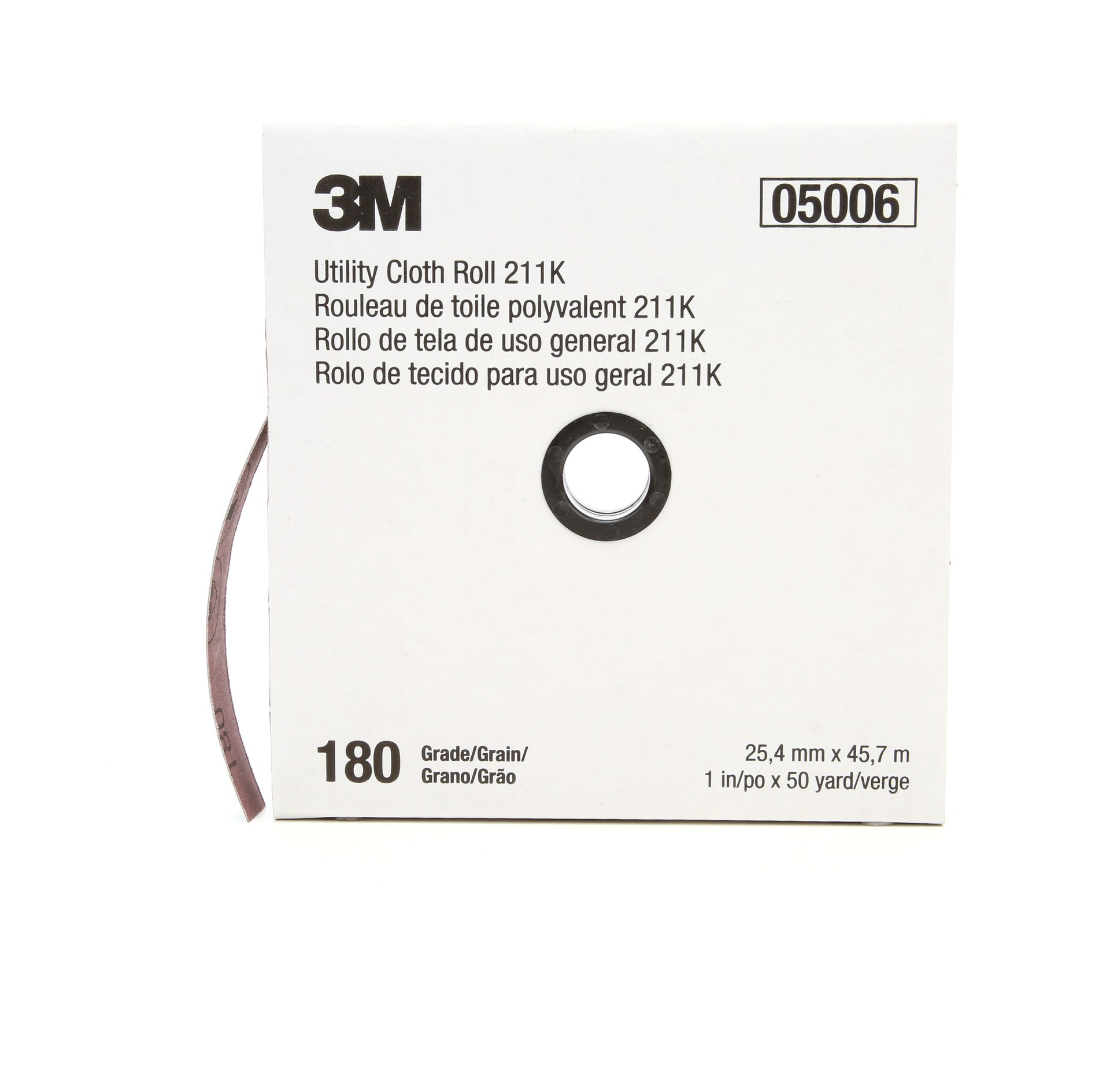 Rouleau de toile abrasive polyvalente 3M(MC), 211K, grain 180, 25,4 mm x 45,72 m (1 po x 150 pi)