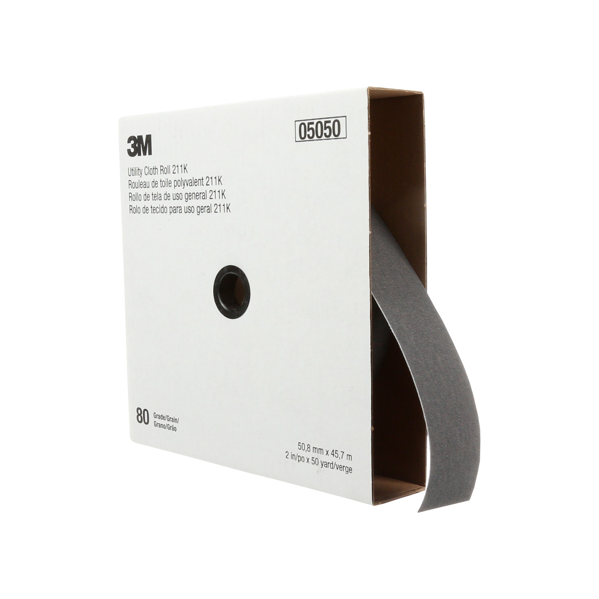 Rouleau de toile abrasive polyvalente 3M(MC), 211K, grain 80, 50,8 mm x 45,72 m (2 po x 150 pi)