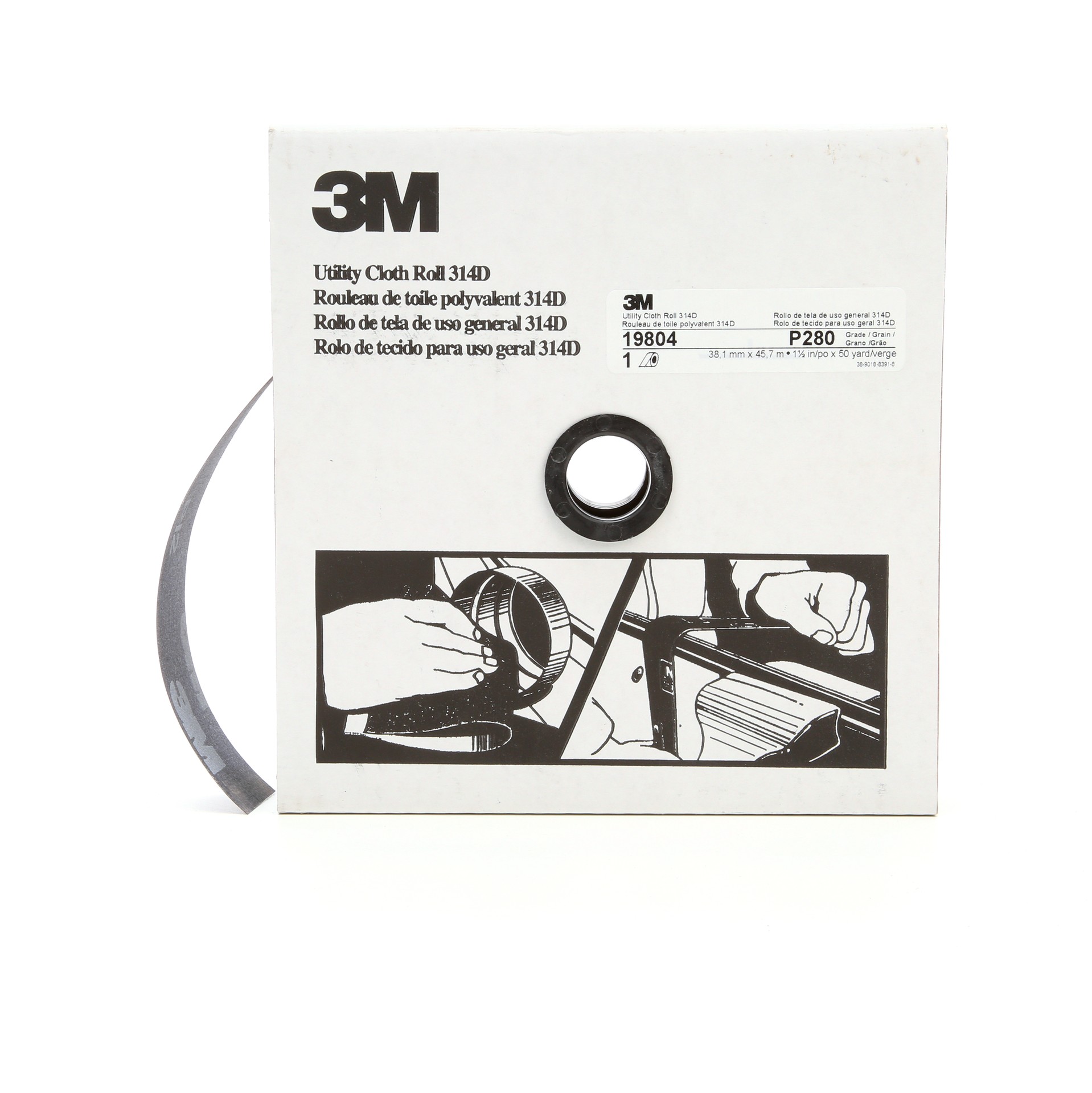 Rouleau de toile abrasive polyvalente 3M(MC), 314D, P280, 38,1 mm x 45,72 m (1 1/2 po x 150 pi)