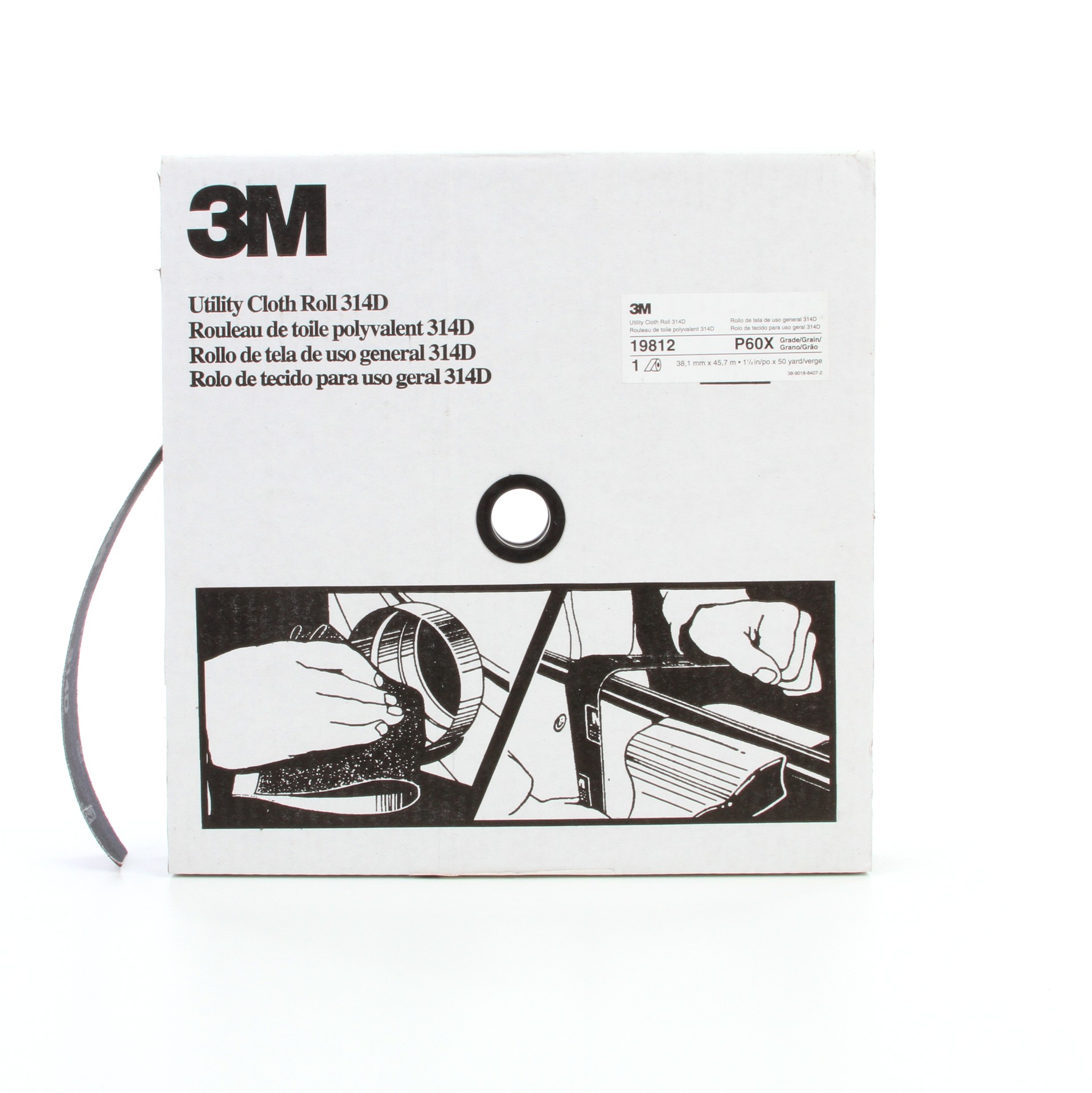 Rouleau de toile abrasive polyvalente 3M(MC), 314D, P60, 38,1 mm x 45,72 m (1 1/2 po x 150 pi)