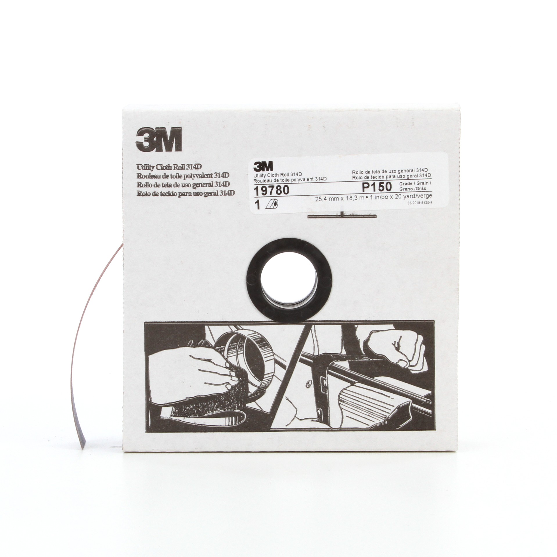 Rouleau de toile abrasive polyvalente 3M(MC), 314D, P150, 25,4 mm x 18,29 m (1 po x 60 pi)