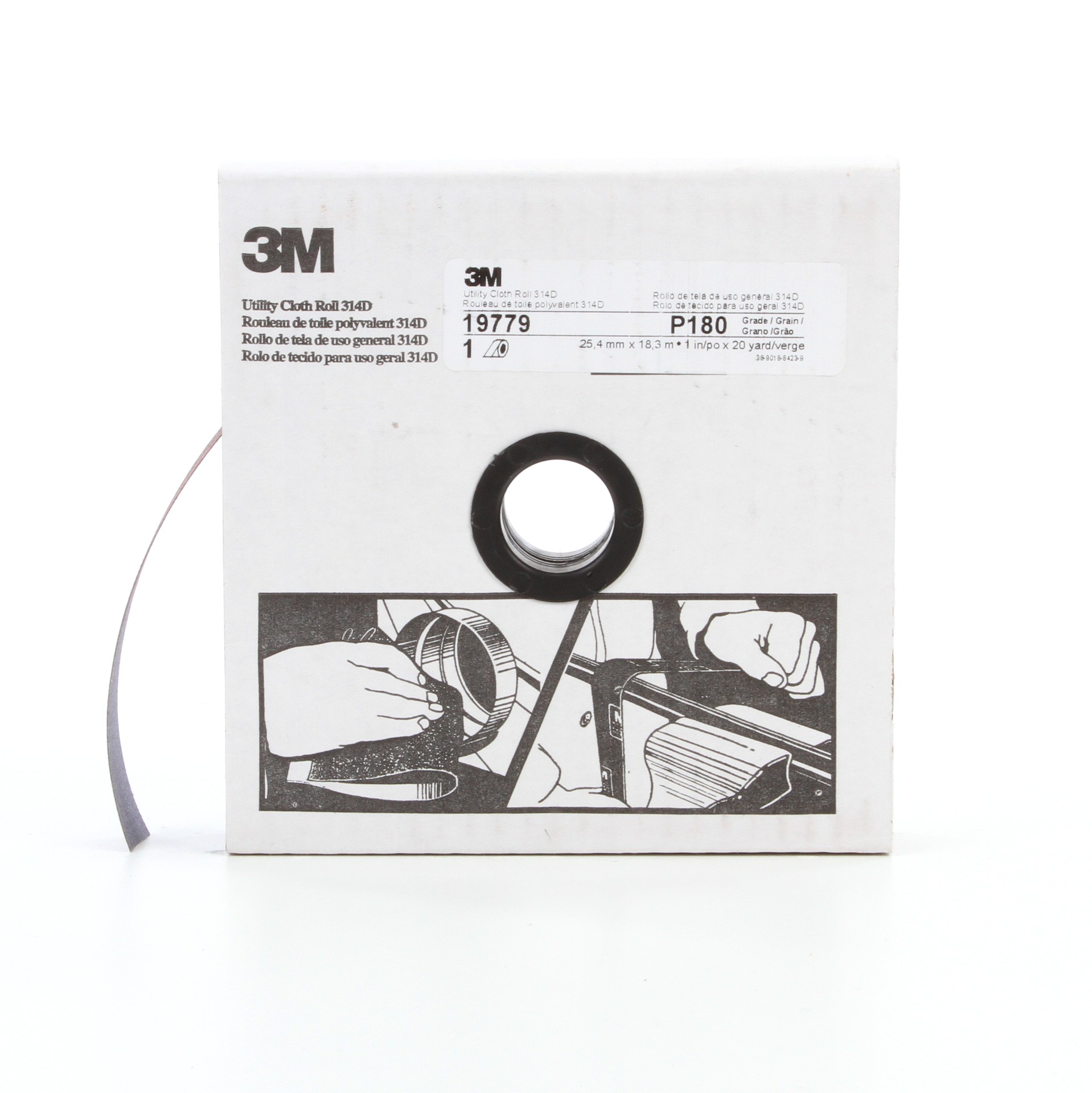 Rouleau de toile abrasive polyvalente 3M(MC), 314D, P180, 25,4 mm x 18,29 m (1 po x 60 pi)