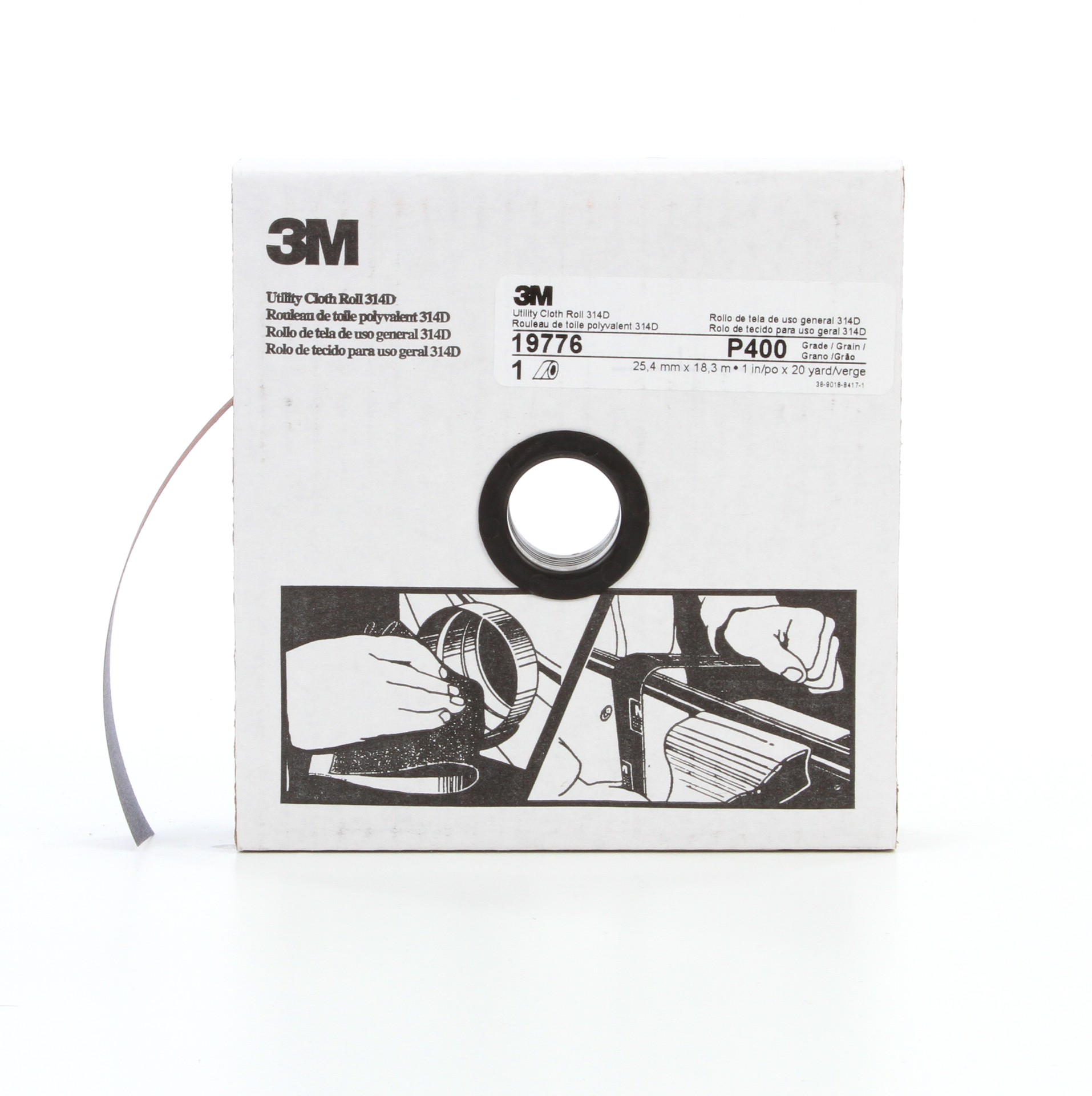Rouleau de toile abrasive polyvalente 3M(MC), 314D, P400, 25,4 mm x 18,29 m (1 po x 60 pi)