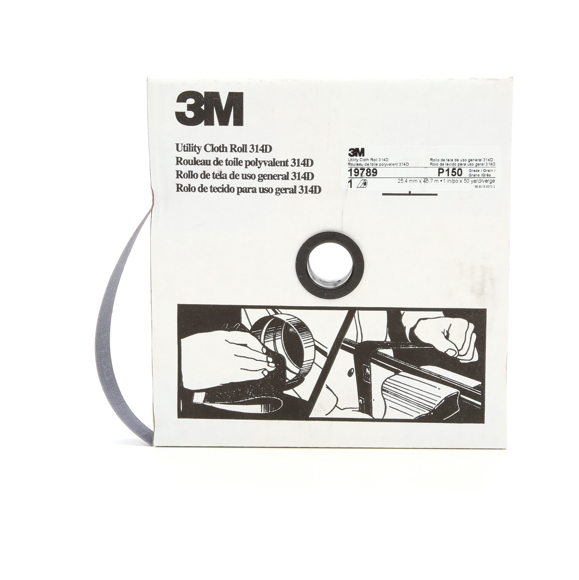 Rouleau de toile abrasive polyvalente 3M(MC), 314D, P150, 25,4 mm x 45,72 m (1 po x 150 pi)