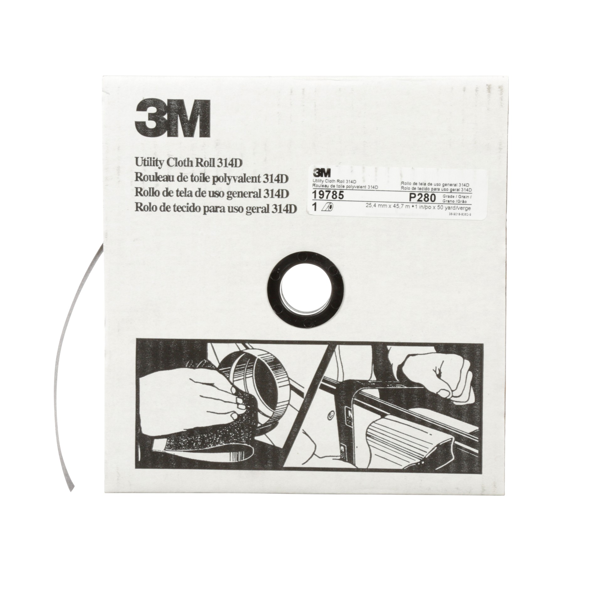Rouleau de toile abrasive polyvalente 3M(MC), 314D, P280, 25,4 mm x 45,72 m (1 po x 150 pi)