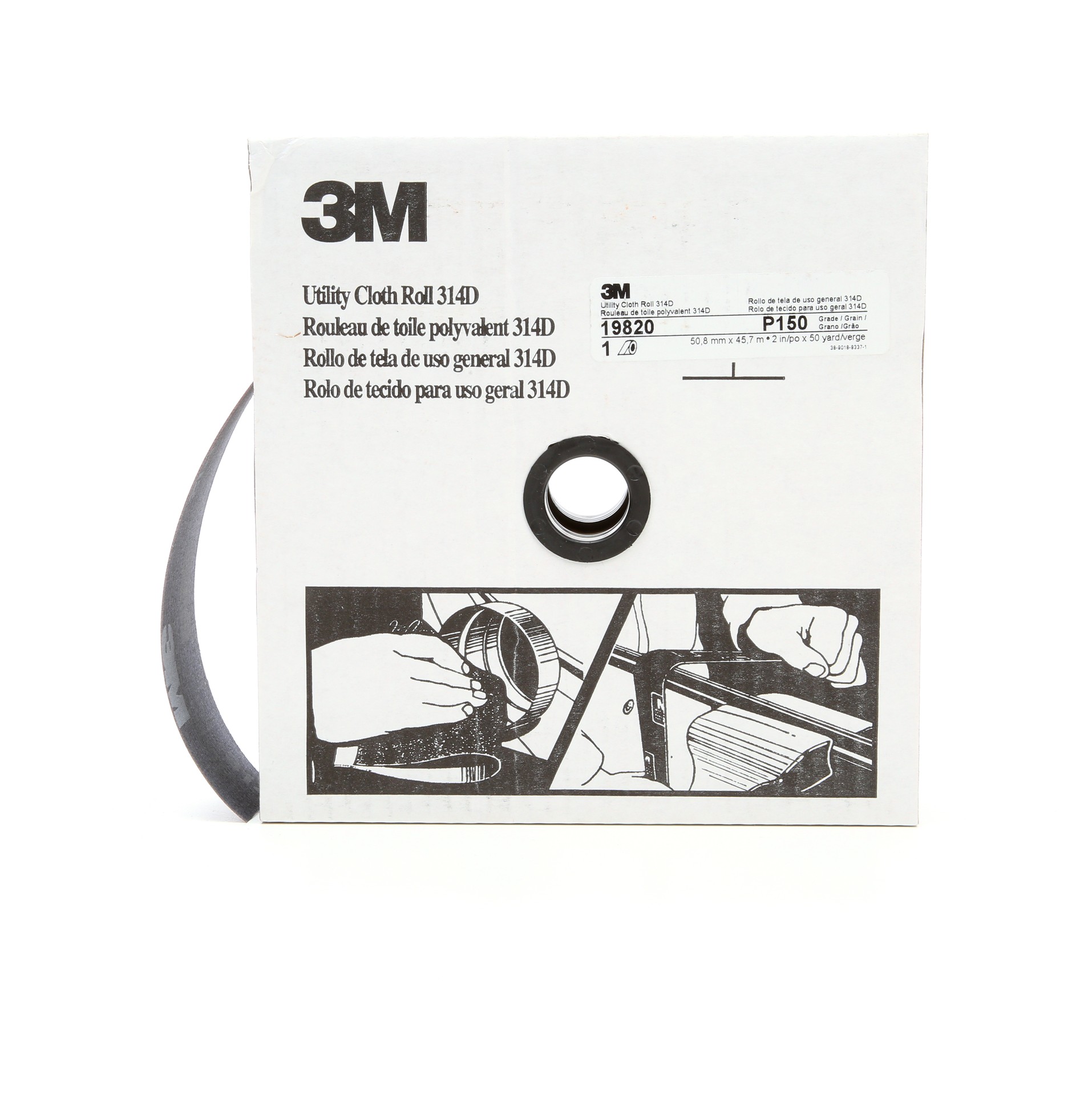 Rouleau en toile tout usage 3M(MC), 314D, A65, 146,1 mm x 2133,6 mm (5 3/4 po x 84 po)