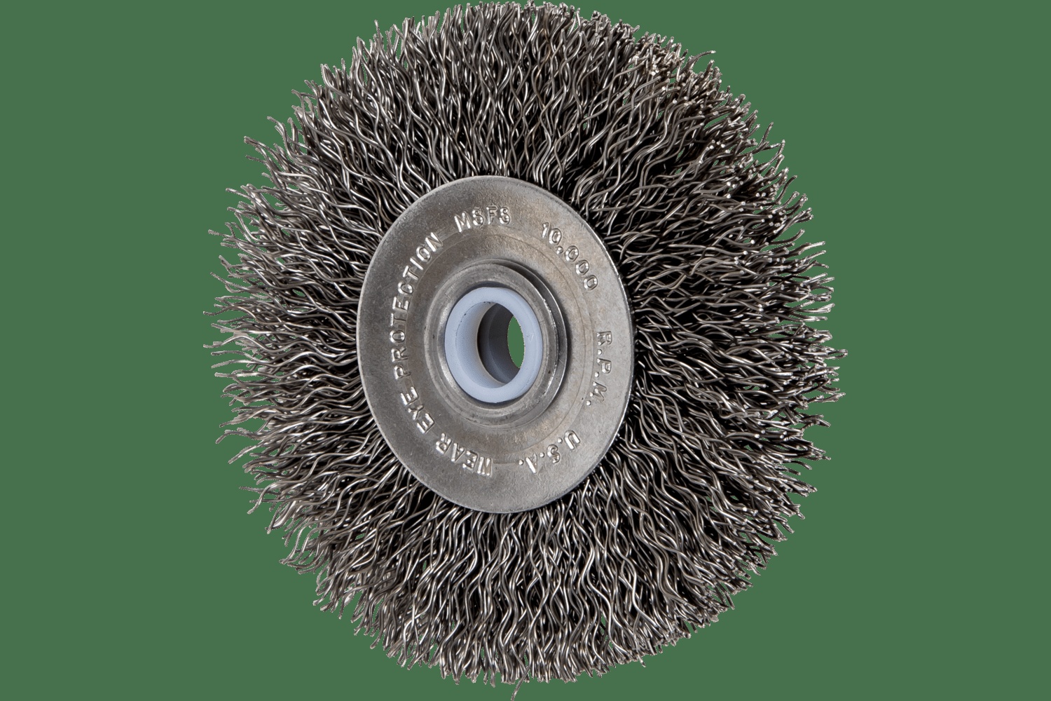 PFERD TOOLS Brosse circulaire à fils ondulés 3" Diam. Face étroite .014 Acier au carbone 1/2-3/8" Alésage