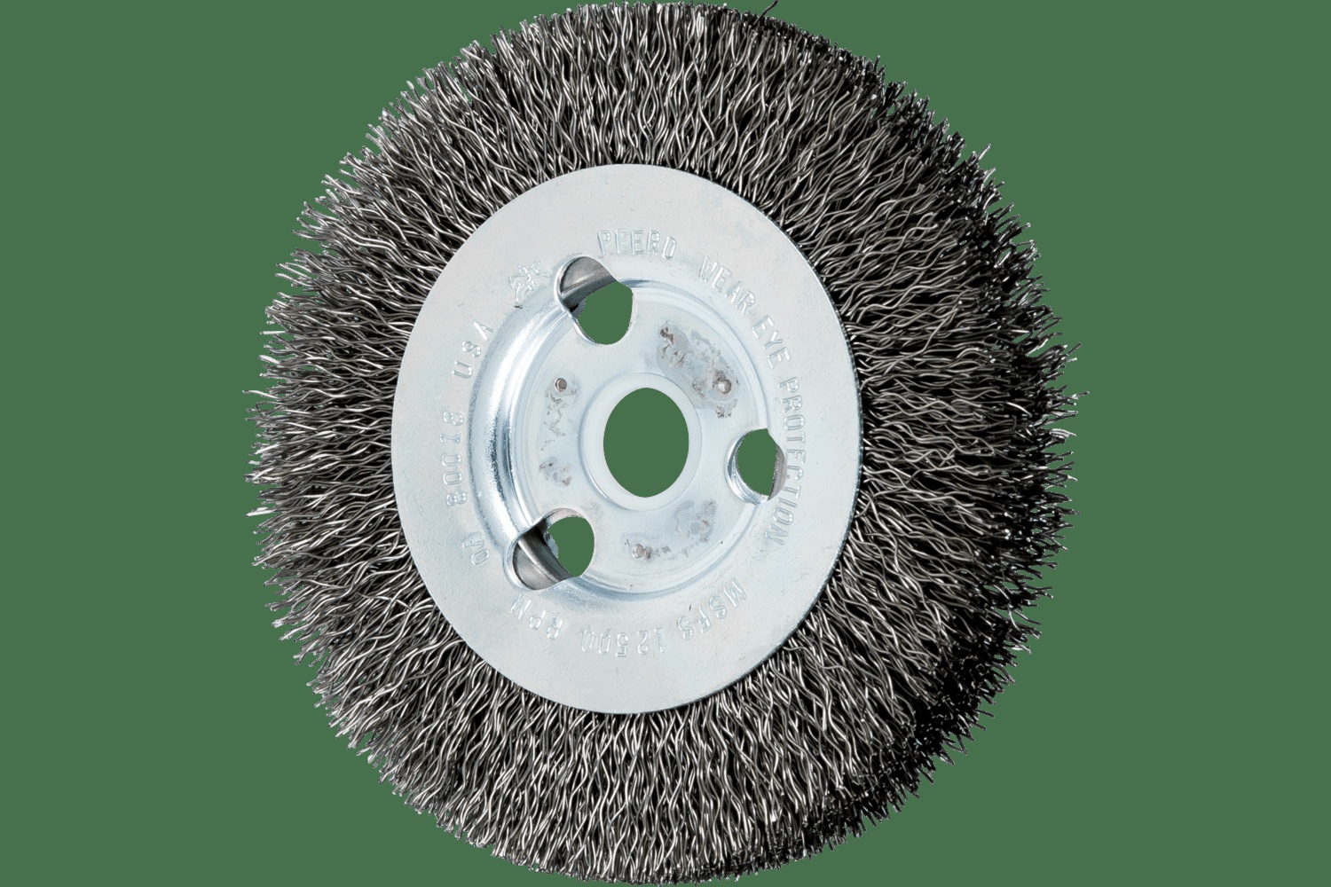 PFERD TOOLS Brosse circulaire à fils ondulés 4" Diam. Face étroite .014 Acier au carbone 5/8-1/2" Alésage
