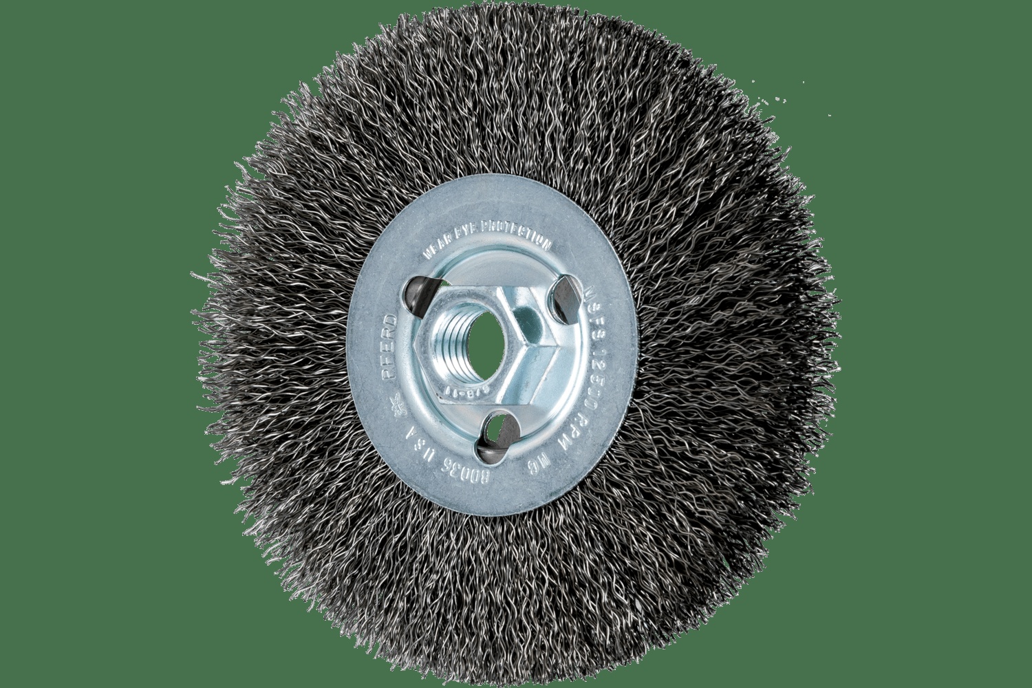 PFERD TOOLS Brosse circulaire à fils ondulés 5" Diam. Face étroite .014 Acier au carbone 5/8-11" Alésage