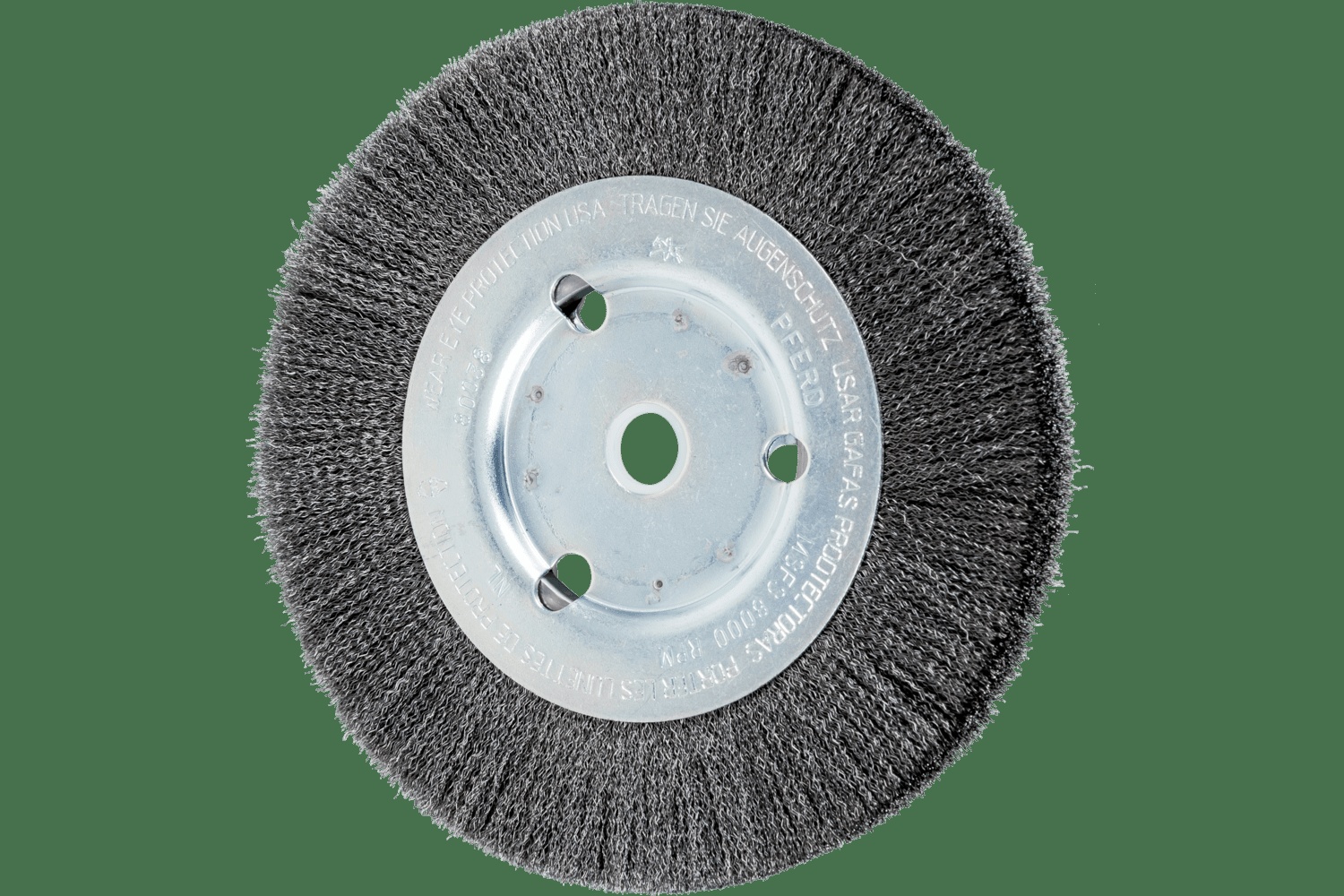 PFERD TOOLS Brosse circulaire à fils ondulés 6" Diam. Face étroite .006 Acier au carbone 5/8-1/2" Alésage