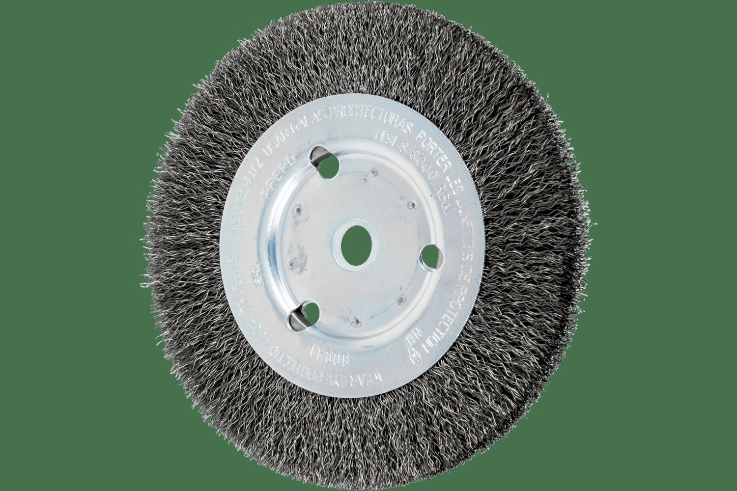 PFERD TOOLS Brosse circulaire à fils ondulés 6" Diam. Face étroite .012 Acier au carbone 5/8-1/2" Alésage