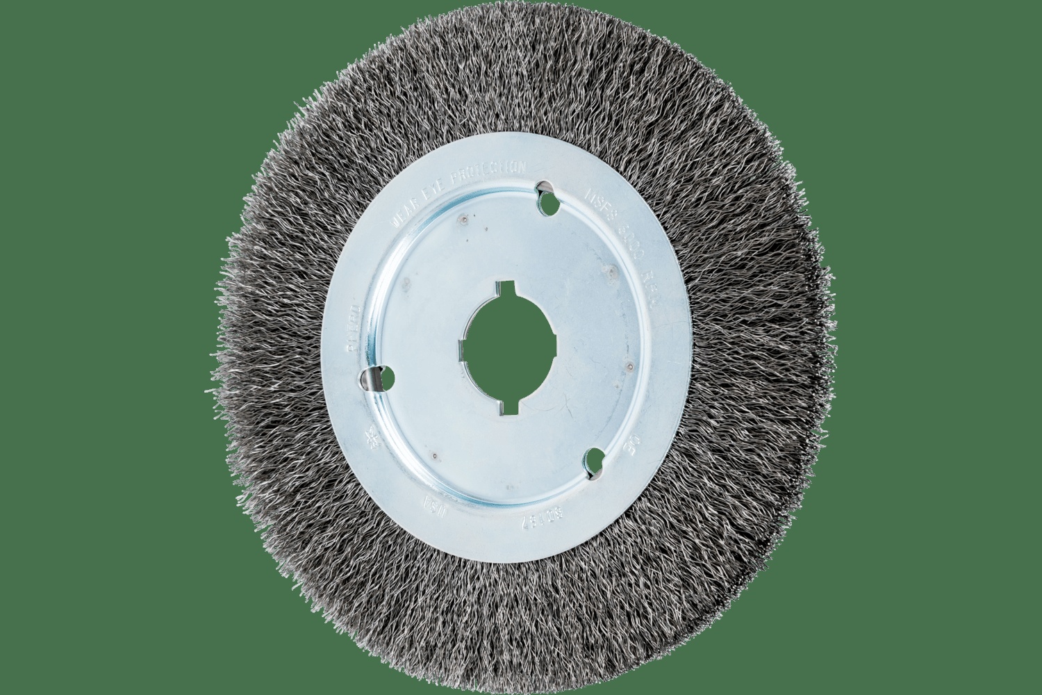 PFERD TOOLS Brosse circulaire à fils ondulés 8" Diam. Face étroite .012 Acier au carbone 2" Alésage à rainure de clavette