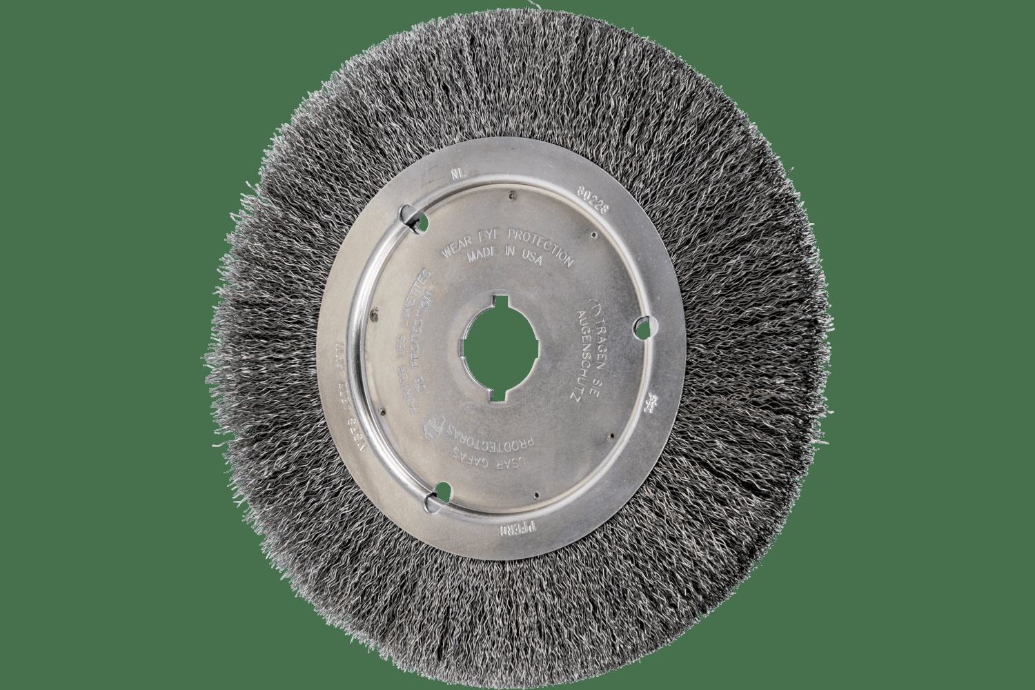 PFERD TOOLS Brosse circulaire à fils ondulés 10" Diam. Face étroite .014 Acier au carbone 2" Alésage à rainure de clavette