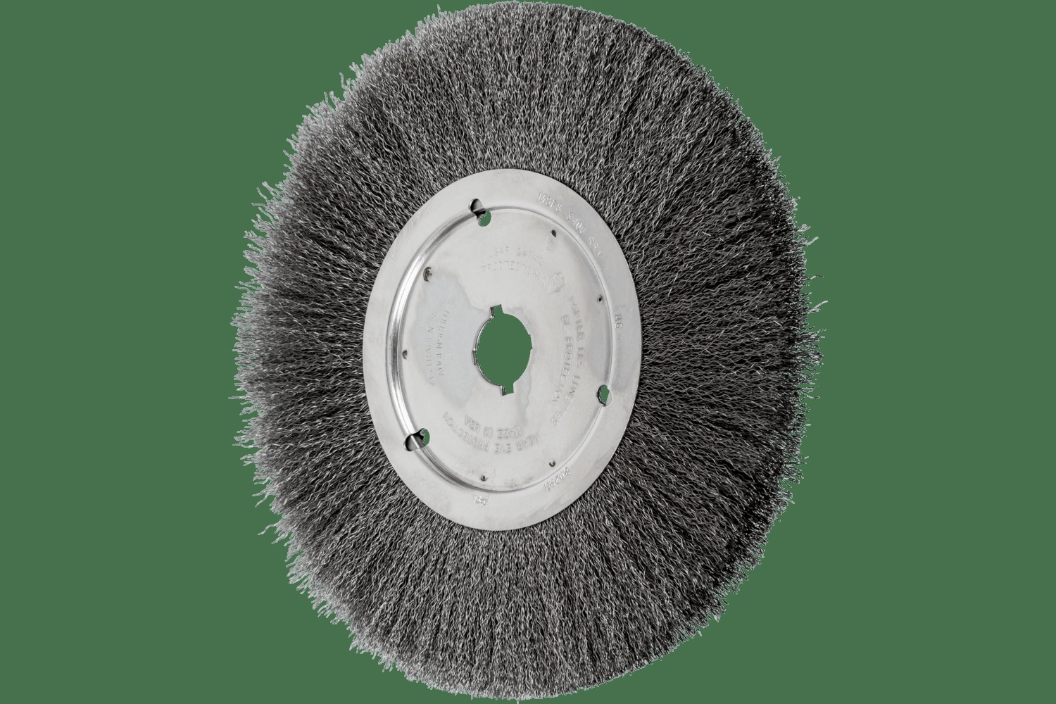 PFERD TOOLS Brosse circulaire à fils ondulés 12" Diam. Face étroite .012 Acier au carbone 2" Alésage à rainure de clavette