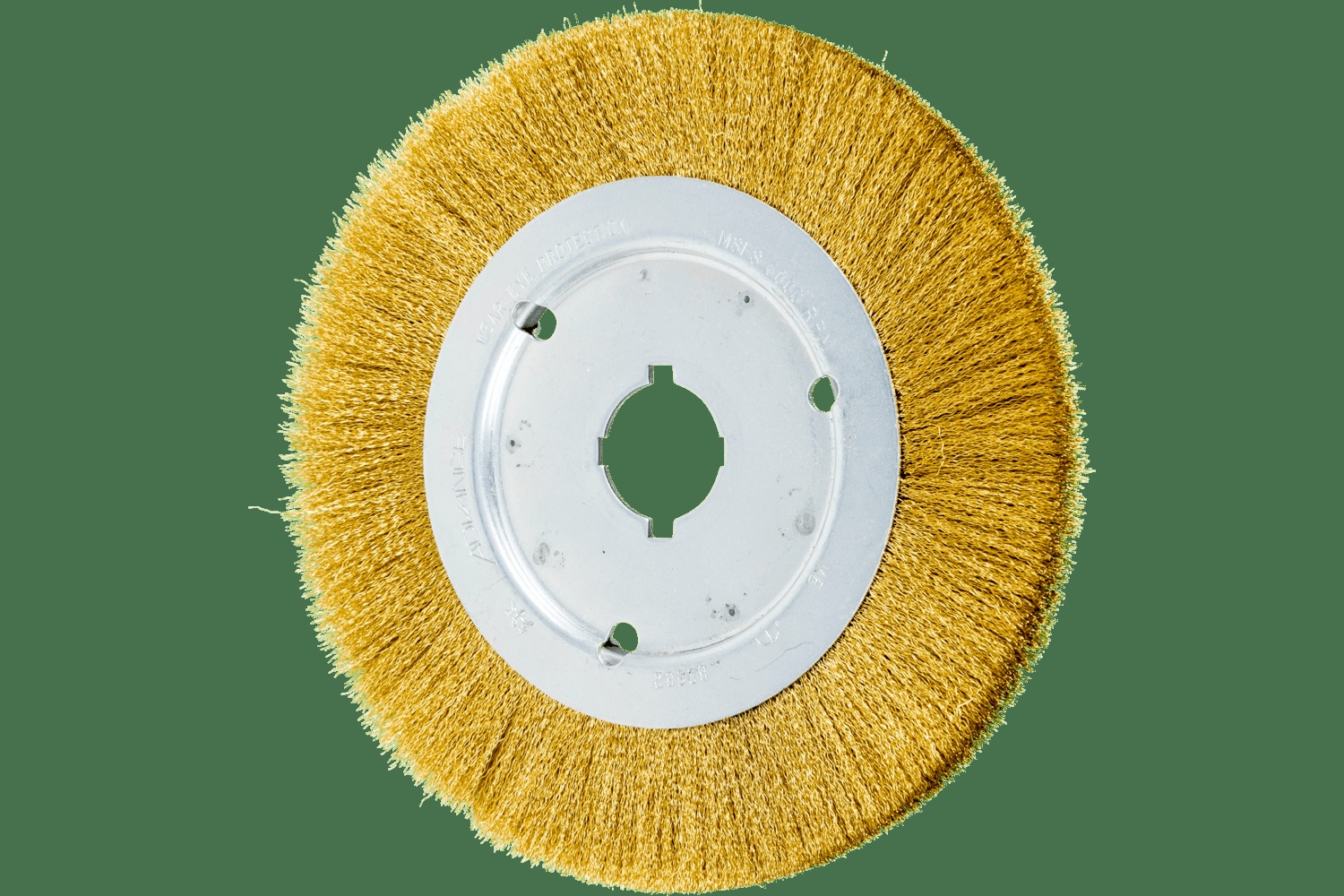 PFERD TOOLS Brosse circulaire à fils ondulés 8" Diam. Face étroite .008 Brass 2" Alésage à rainure de clavette