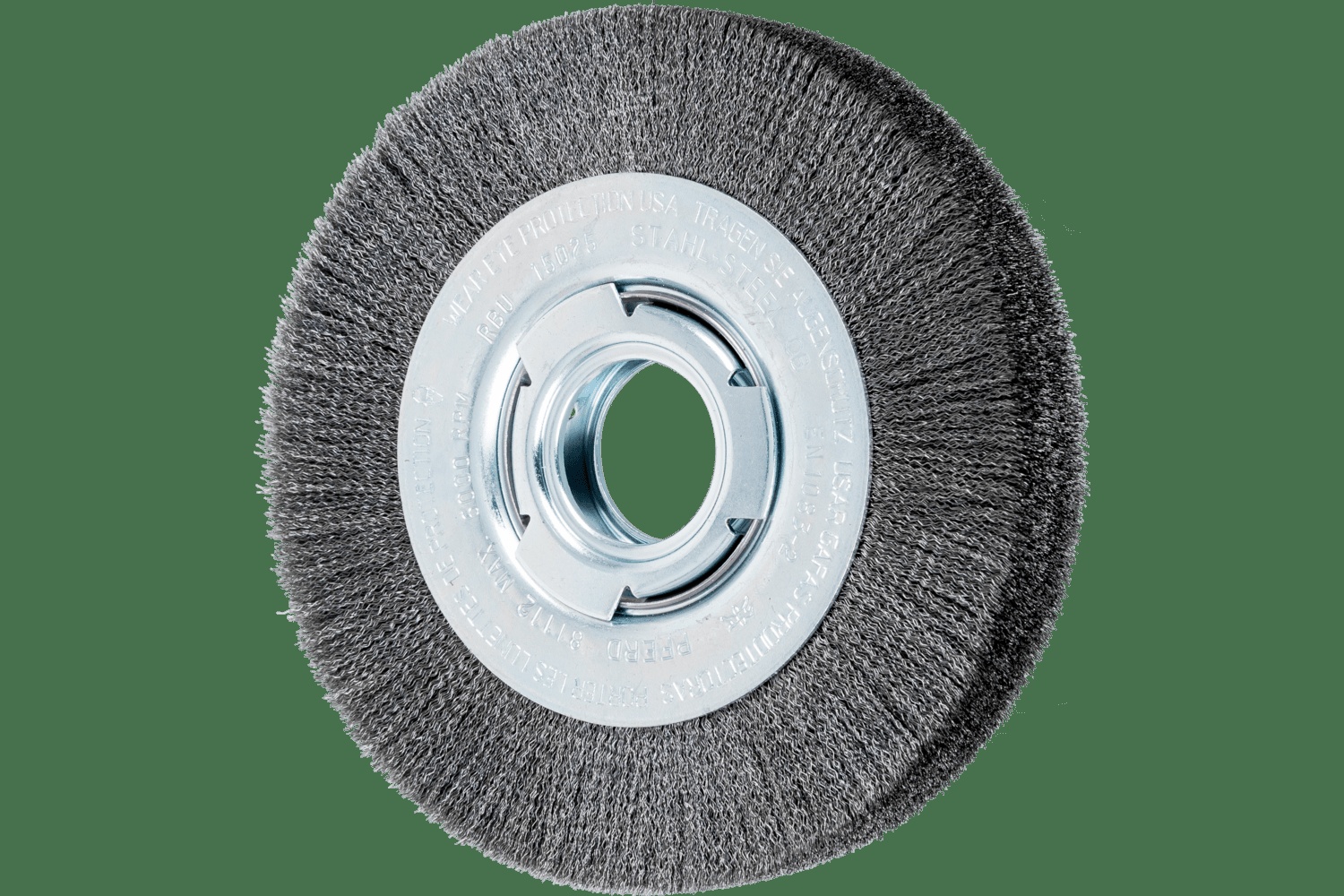 PFERD TOOLS Brosse circulaire à fils ondulés 6" Diam. Face moyenne .006 Acier au carbone 2" Alésage