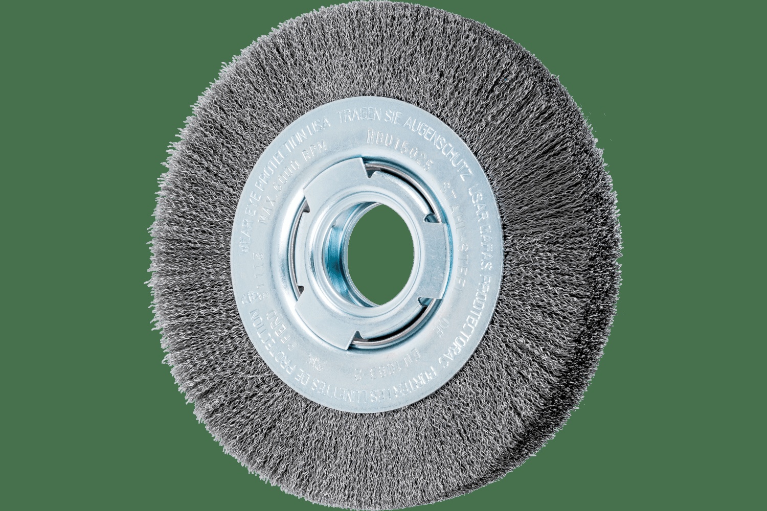 PFERD TOOLS Brosse circulaire à fils ondulés 6" Diam. Face moyenne .008 Acier au carbone 2" Alésage