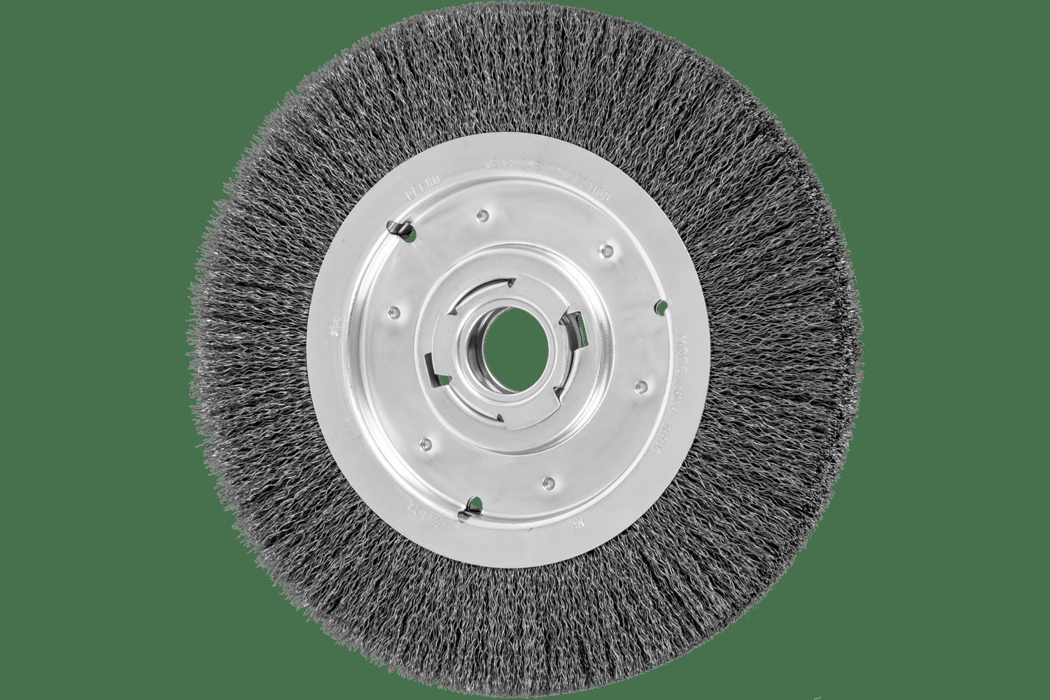 PFERD TOOLS Brosse circulaire à fils ondulés 10" Diam. Face moyenne .014 Acier au carbone 2" Alésage à rainure de clavette