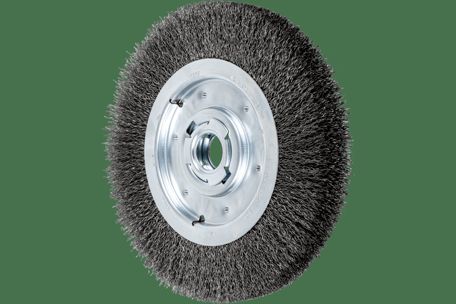 PFERD TOOLS Brosse circulaire à fils ondulés 10" Diam. Face moyenne .020 Acier au carbone 2" Alésage à rainure de clavette