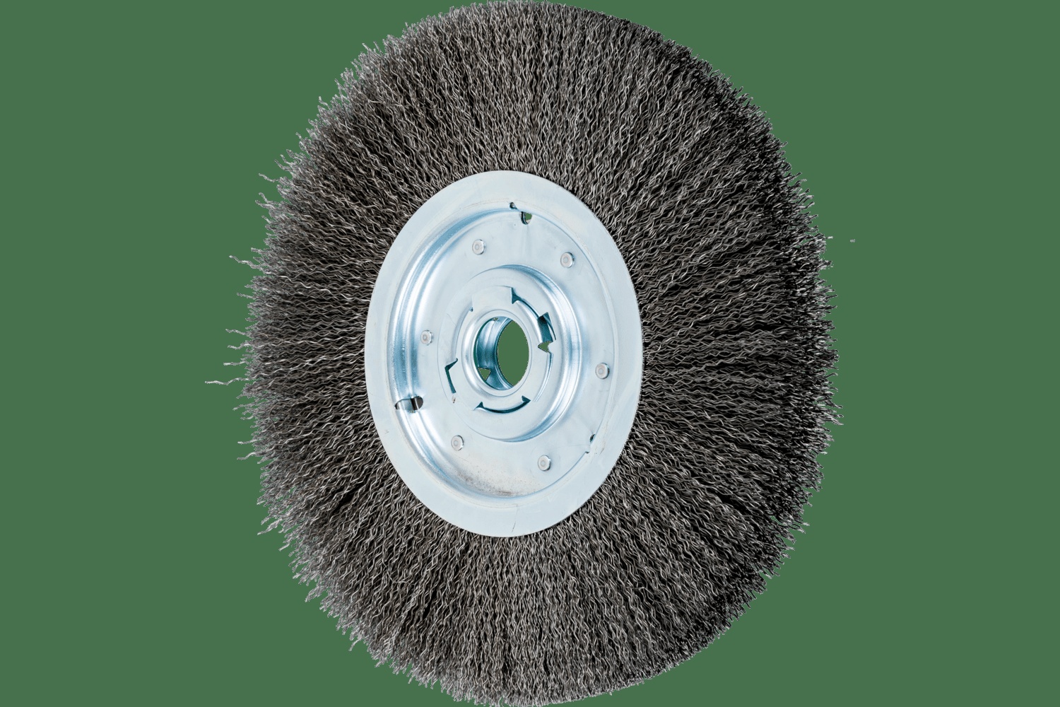 PFERD TOOLS Brosse circulaire à fils ondulés 12" Diam. Face moyenne .020 Acier au carbone 2" Alésage à rainure de clavette