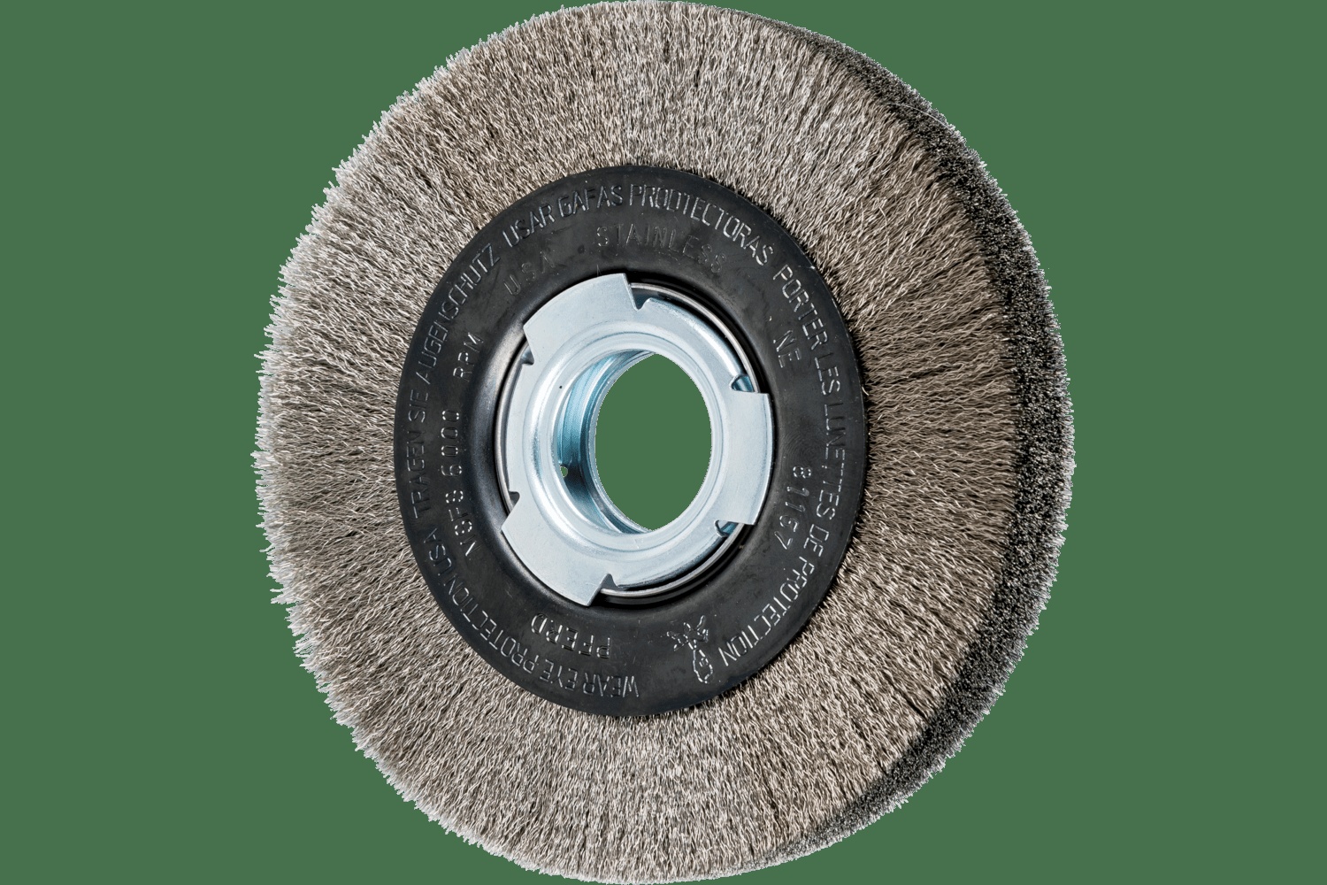 PFERD TOOLS Brosse circulaire à fils ondulés 6" Diam. Face moyenne .006 Acier inoxydable 2" Alésage