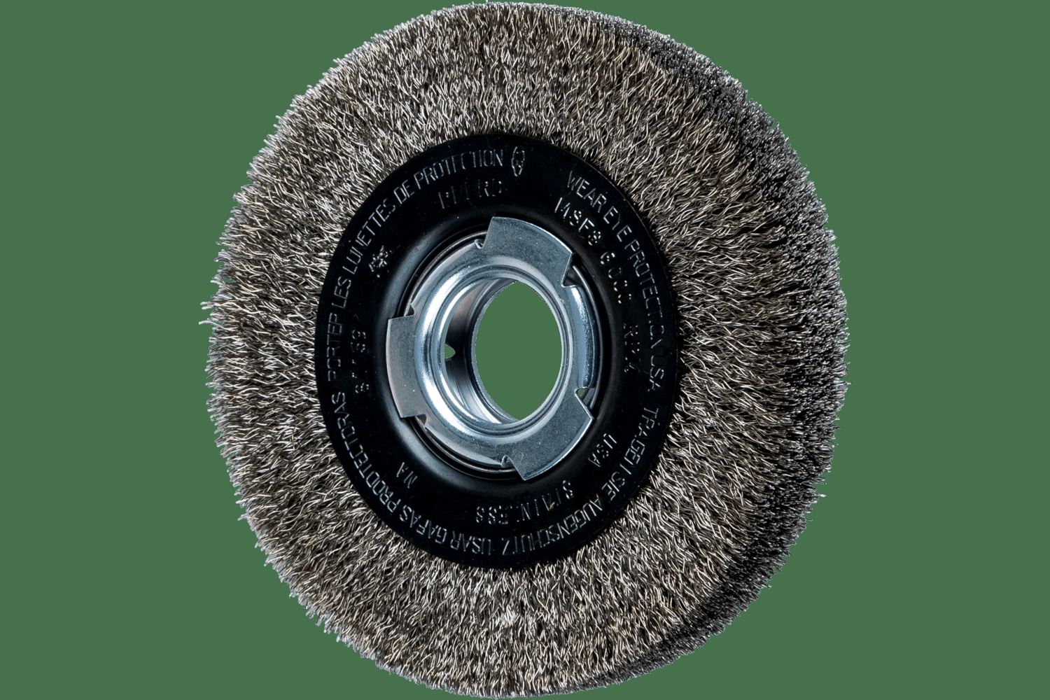 PFERD TOOLS Brosse circulaire à fils ondulés 6" Diam. Face moyenne .010 Acier inoxydable 2" Alésage