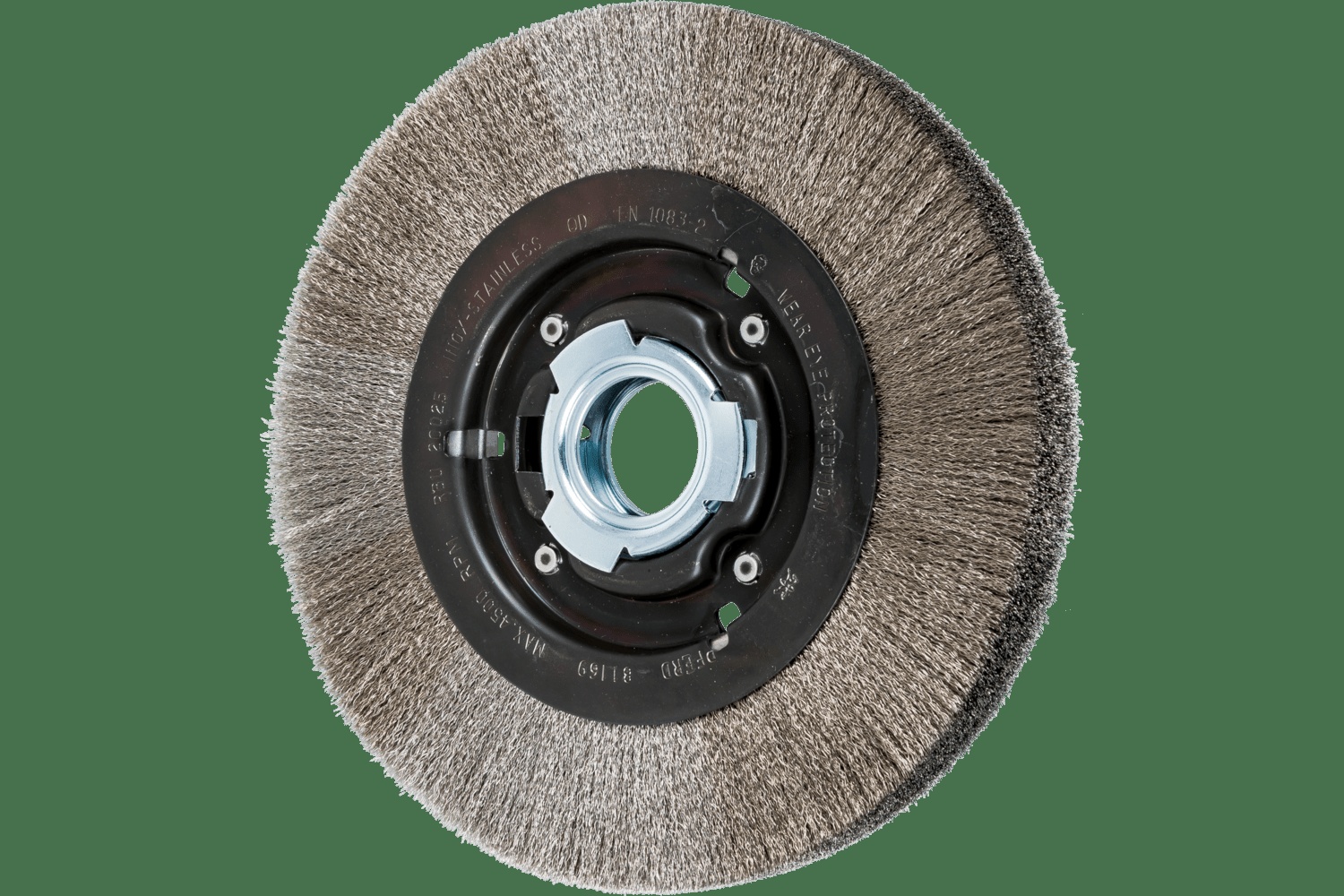 PFERD TOOLS Brosse circulaire à fils ondulés 8" Diam. Face moyenne .006 Acier inoxydable 2" Alésage à rainure de clavette