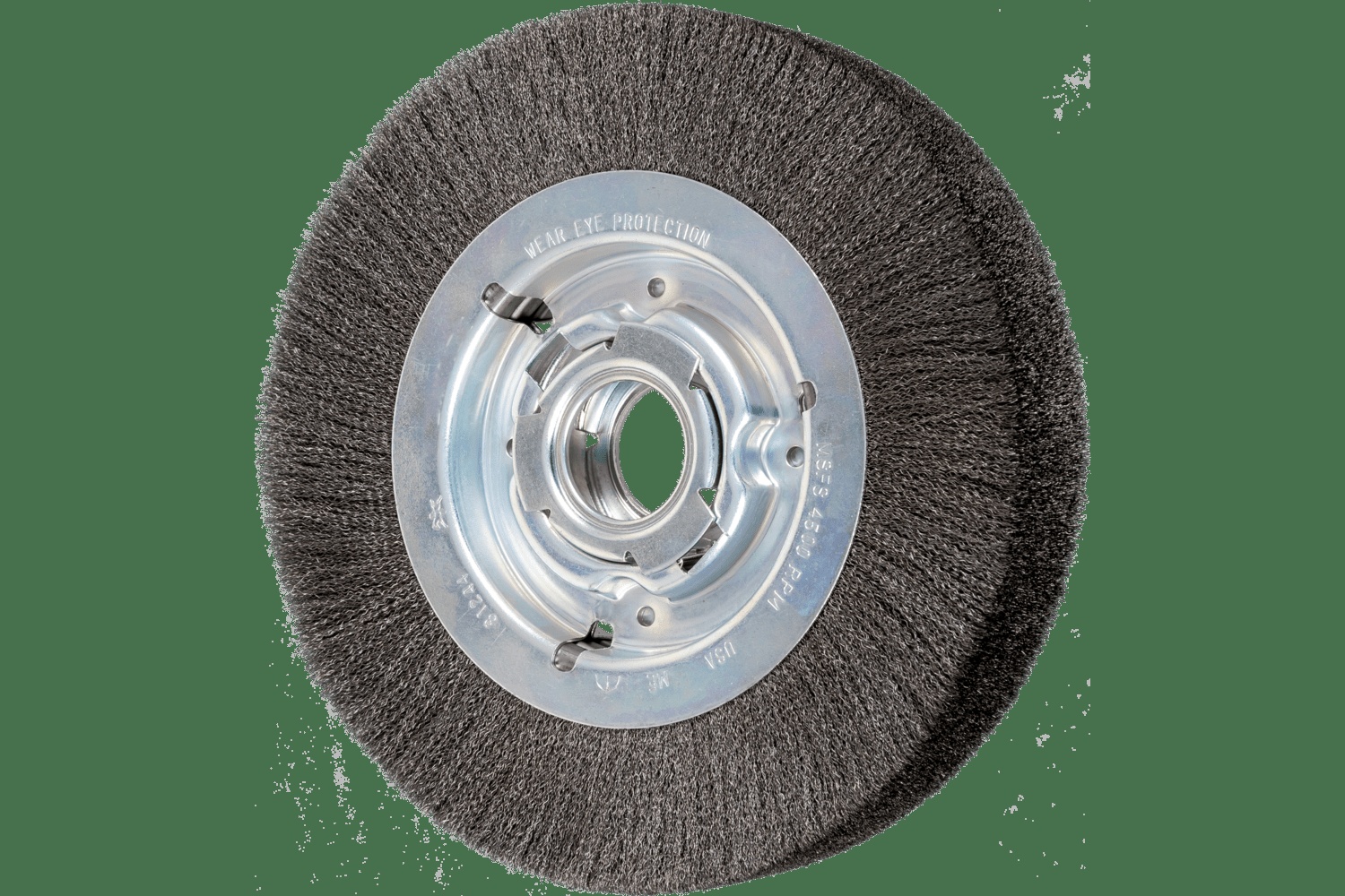 PFERD TOOLS Brosse circulaire à fils ondulés 8" Diam. Face large .006 Acier au carbone 2" Alésage à rainure de clavette
