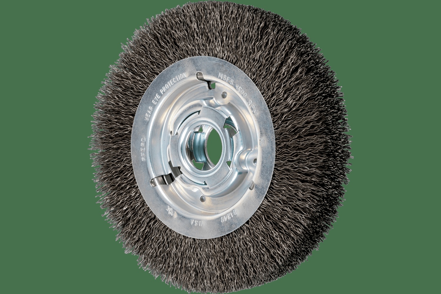 PFERD TOOLS Brosse circulaire à fils ondulés 8" Diam. Face large .020 Acier au carbone 2" Alésage à rainure de clavette