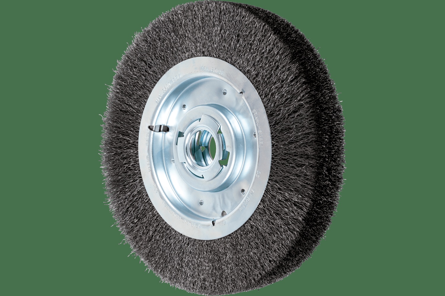 PFERD TOOLS Brosse circulaire à fils ondulés 10" Diam. Face large .010 Acier au carbone 2" Alésage à rainure de clavette