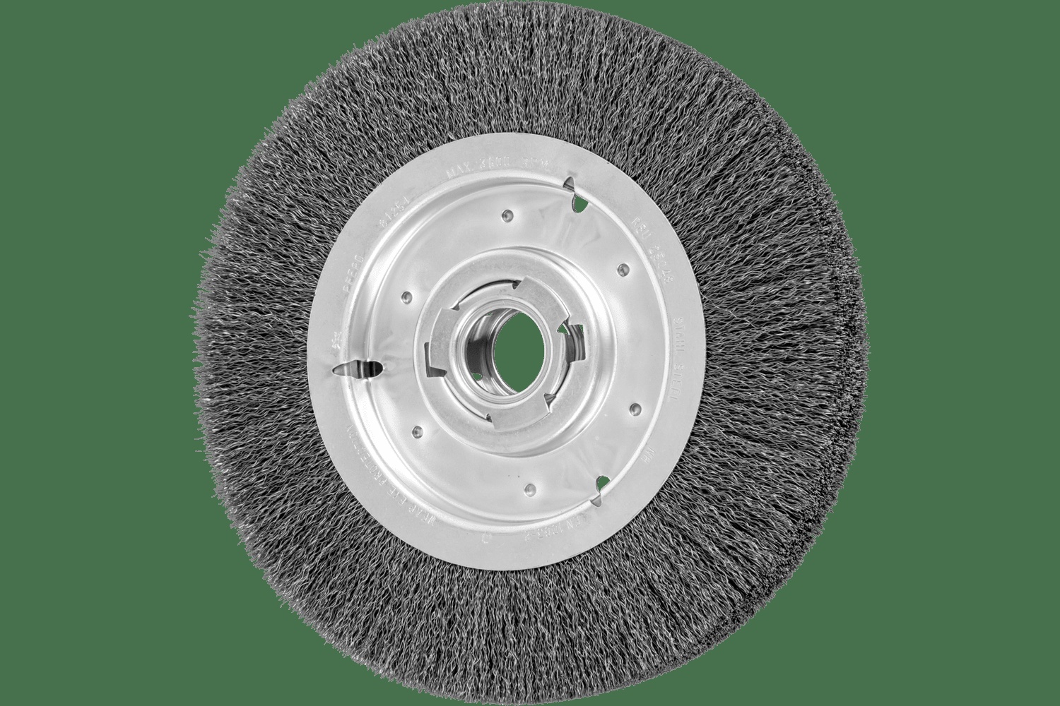 PFERD TOOLS Brosse circulaire à fils ondulés 10" Diam. Face large .014 Acier au carbone 2" Alésage à rainure de clavette