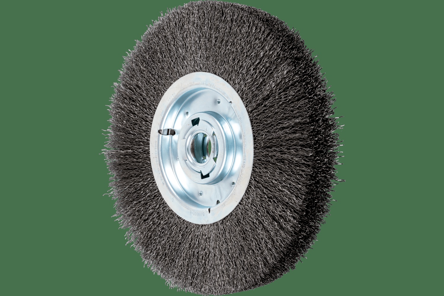 PFERD TOOLS Brosse circulaire à fils ondulés 12" Diam. Face large .020 Acier au carbone 2" Alésage à rainure de clavette