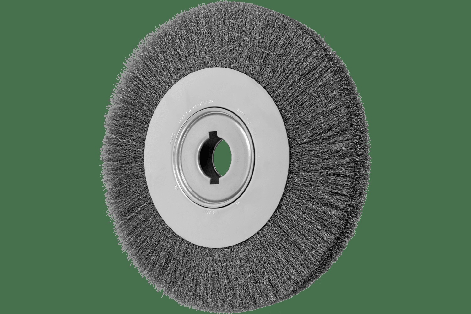 PFERD TOOLS Brosse circulaire à fils ondulés 15" Diam. Face large .012 Acier au carbone 2" Alésage à rainure de clavette