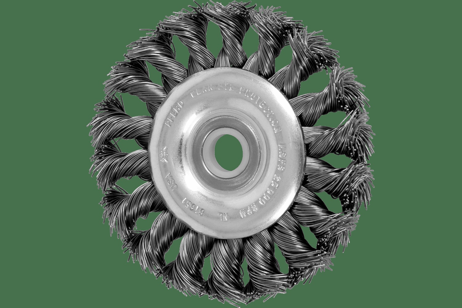 PFERD TOOLS Brosse circulaire à fils torsadés Standard 3" Diam. .014 Acier au carbone 1/2-3/8" Alésage