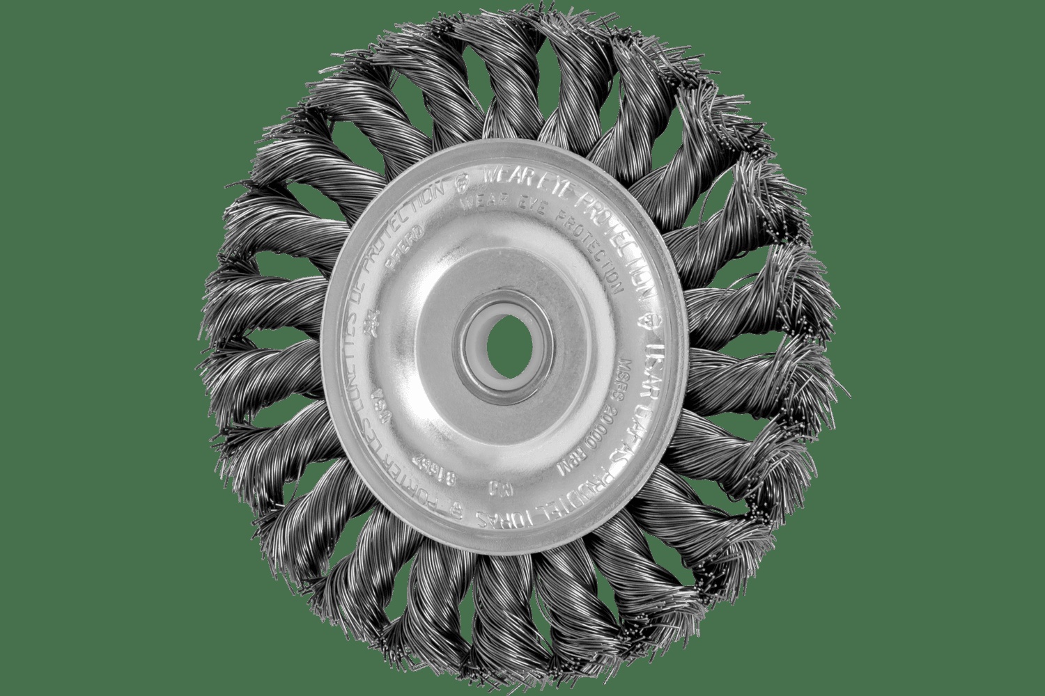 PFERD TOOLS Brosse circulaire à fils torsadés Standard 4" Diam. .014 Acier au carbone 1/2-3/8" Alésage