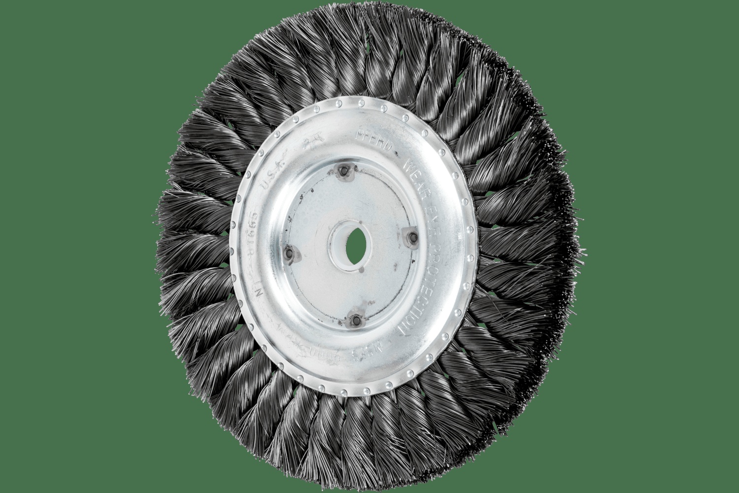 PFERD TOOLS Brosse circulaire à fils torsadés Standard 6" Diam. .012 Acier au carbone 5/8-1/2" Alésage