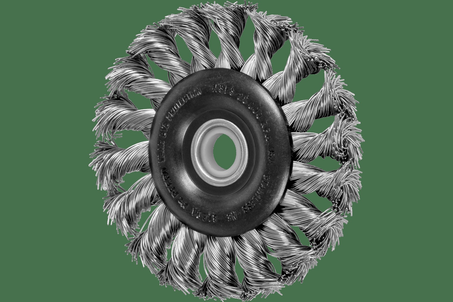 PFERD TOOLS Brosse circulaire à fils torsadés Standard 3" Diam. .014 Acier inoxydable 1/2-3/8" Alésage