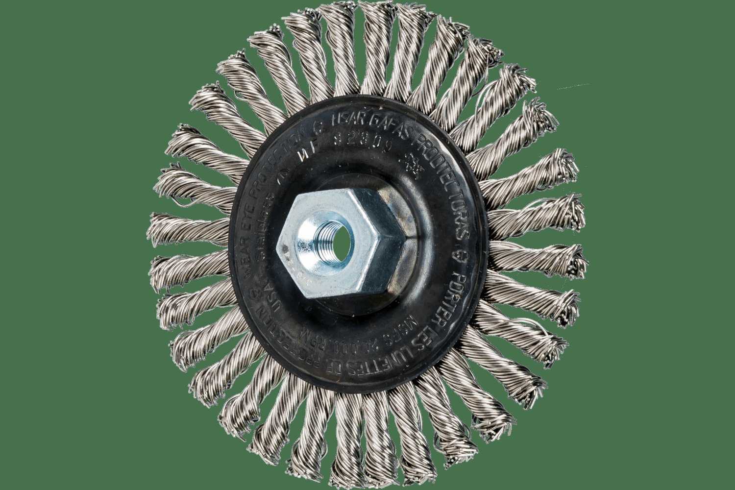 PFERD TOOLS Brosse circulaire Stringer Bead 4" Diam. .020 Acier inoxydable 3/8-24" Filetage