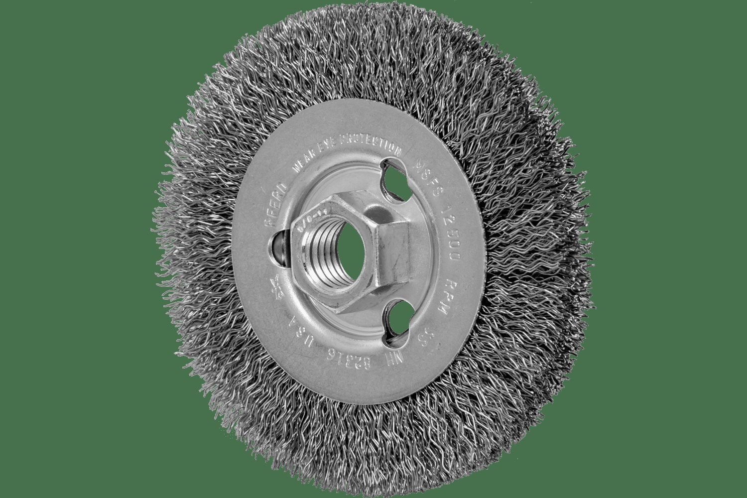 PFERD TOOLS Brosse circulaire à fils ondulés 4" Diam. .014 Acier inoxydable 5/8-11" Alésage