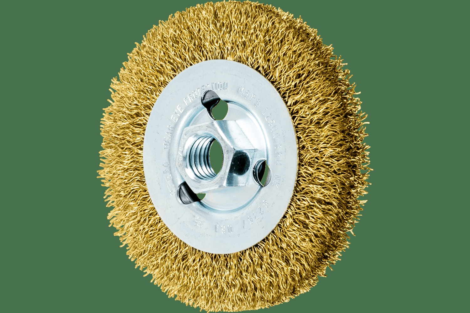 PFERD TOOLS Brosse circulaire à fils ondulés 4" Diam. .014 Brass 5/8-11" Alésage