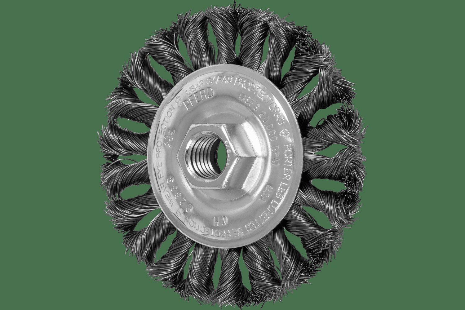 PFERD TOOLS COMBITWIST Knot Brosse circulaire 4" Diam. .014 Acier au carbone 5/8-11" Filetage