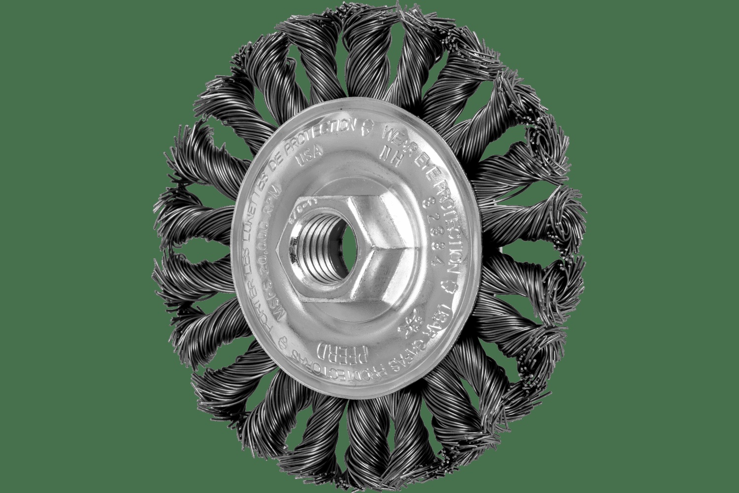 PFERD TOOLS COMBITWIST Knot Brosse circulaire 4" Diam. .020 Acier au carbone 5/8-11" Filetage