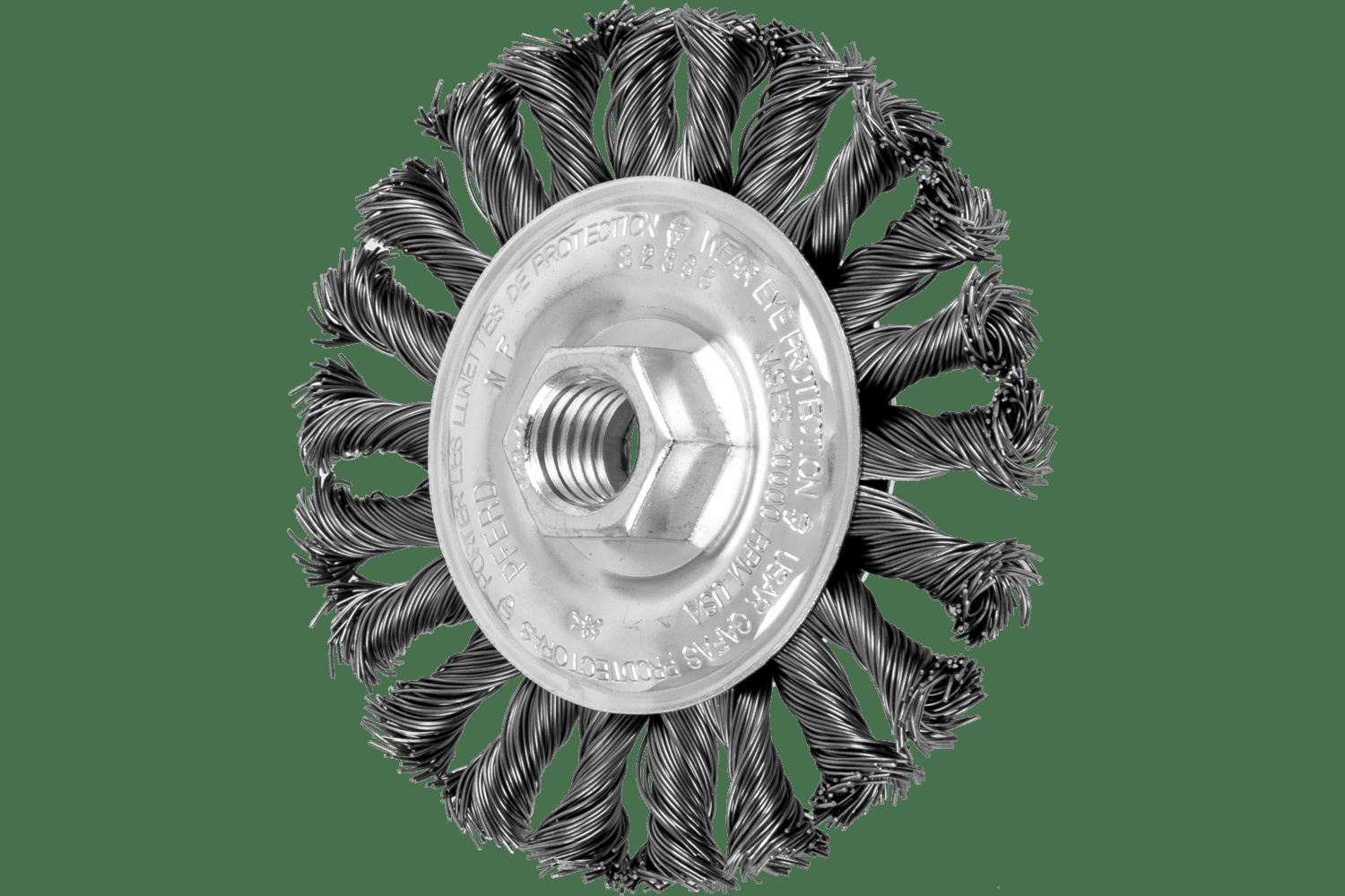 PFERD TOOLS COMBITWIST Brosse circulaire à fils torsadés 4" Diam. .020 Acier au carbone 5/8-11" Filetage